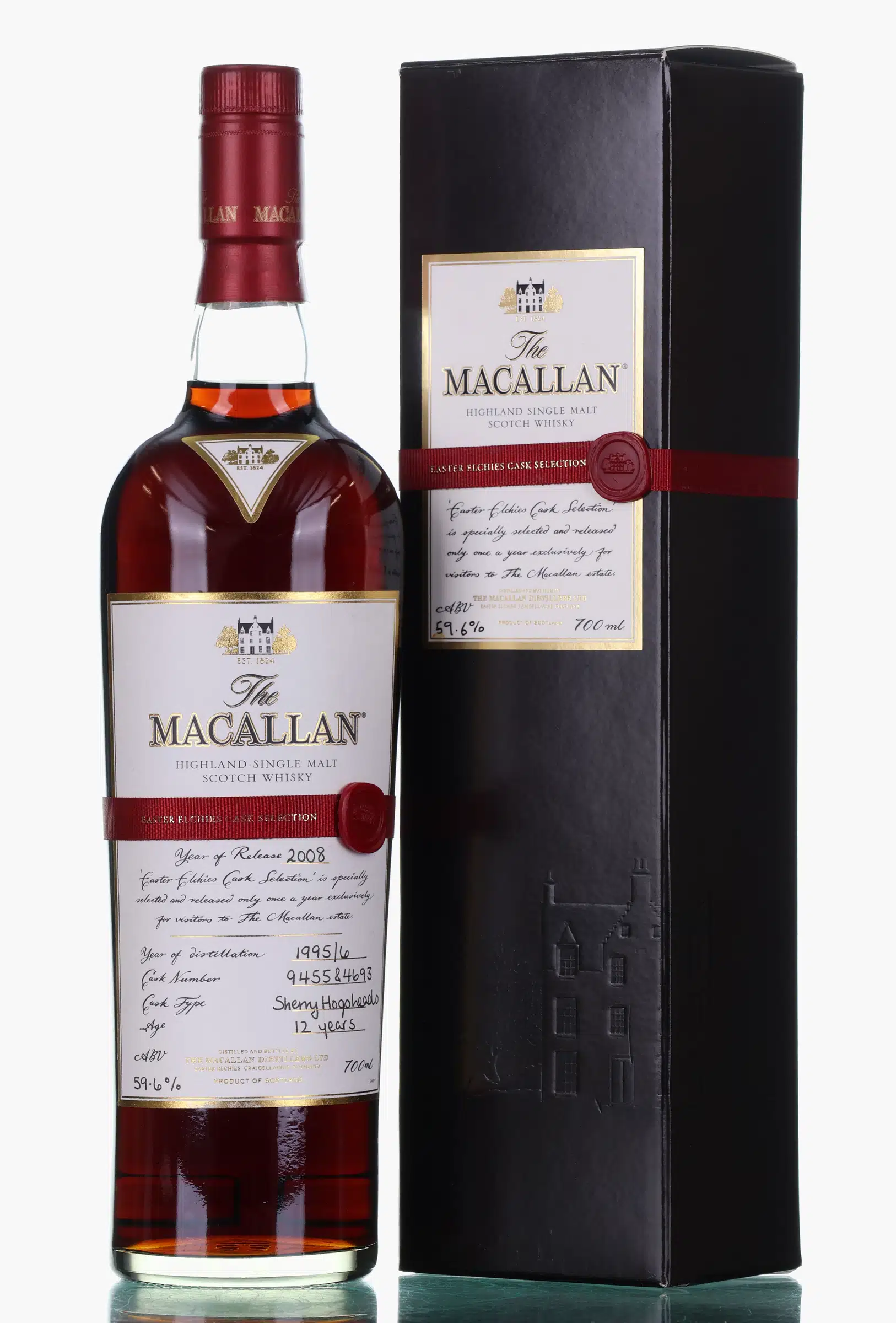 Macallan Easter Elchies Cask Selection 12 Year Old, Sherry Hogshead Cask, Cask #945584698, 2008, 59.6% whisky bottle