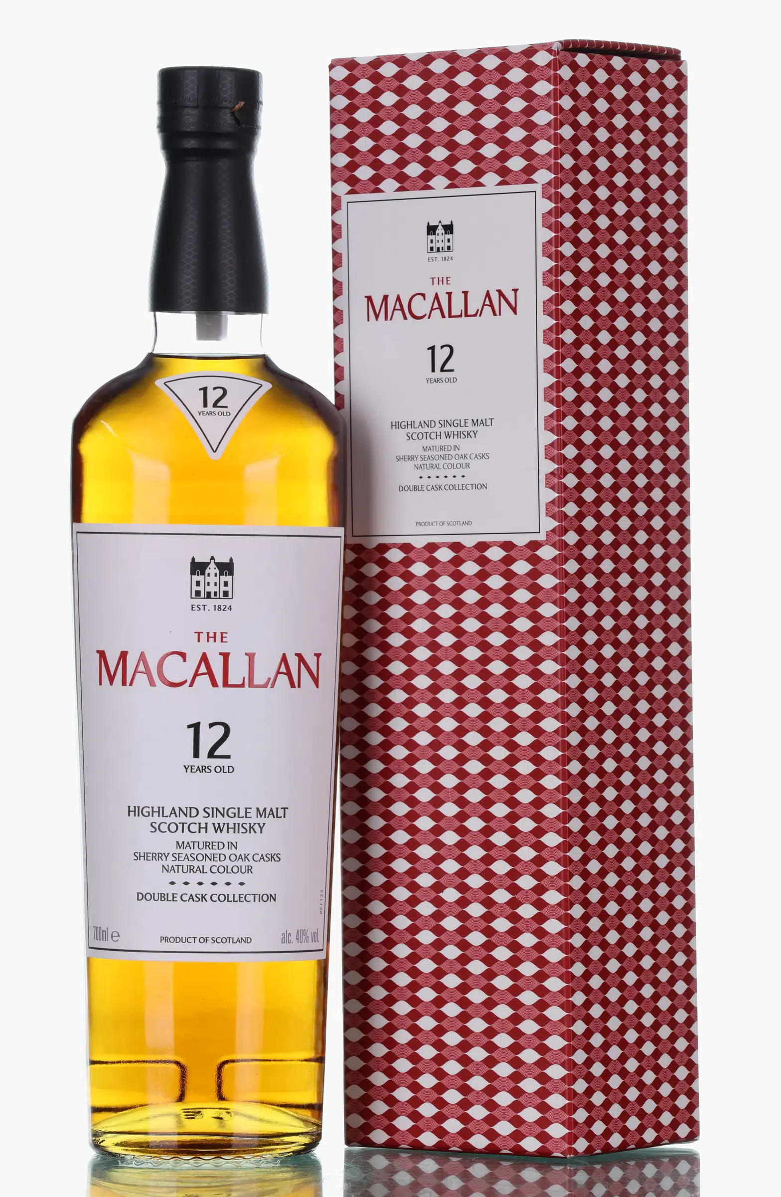 Macallan Double Cask 12 Year Old, Sherry Seasoned American & European Oak Cask, 40% whisky bottle