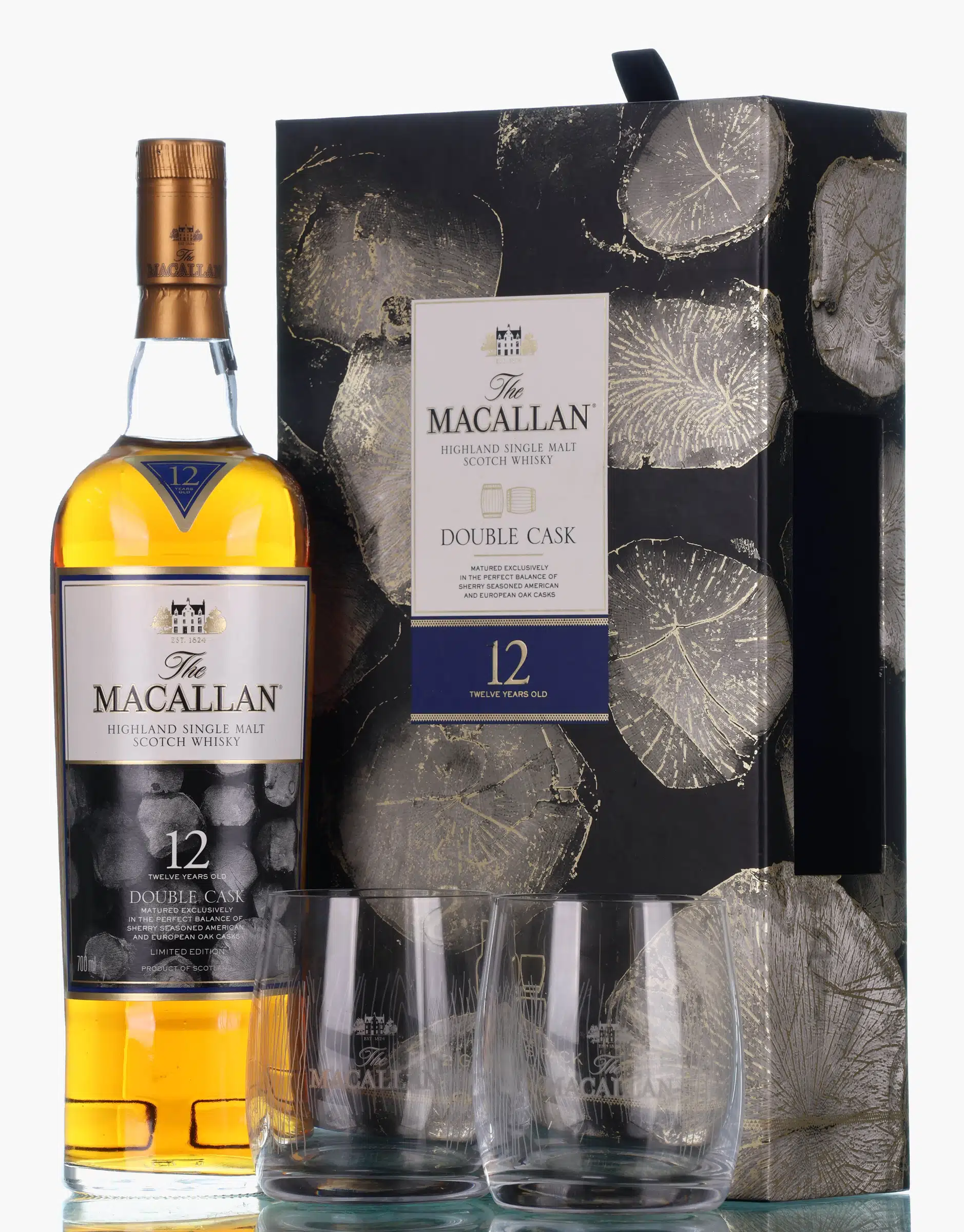 Macallan Double Cask 12 Year Old, Sherry Seasoned American & European Oak Cask, 40% whisky bottle