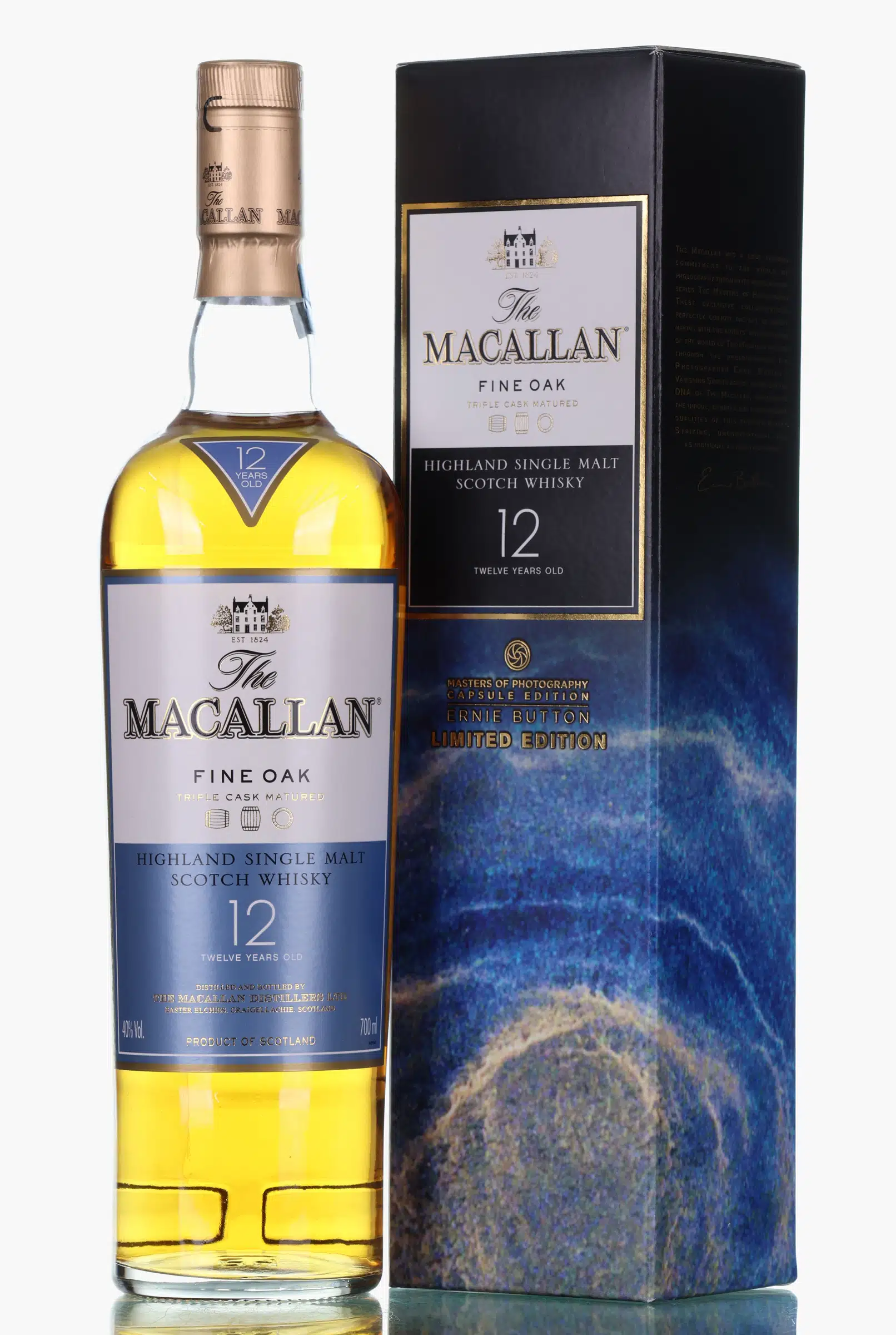 Macallan Fine Oak Ernie Button Limited Edition 12 Year Old, Bourbon & Sherry Cask, 40% whisky bottle