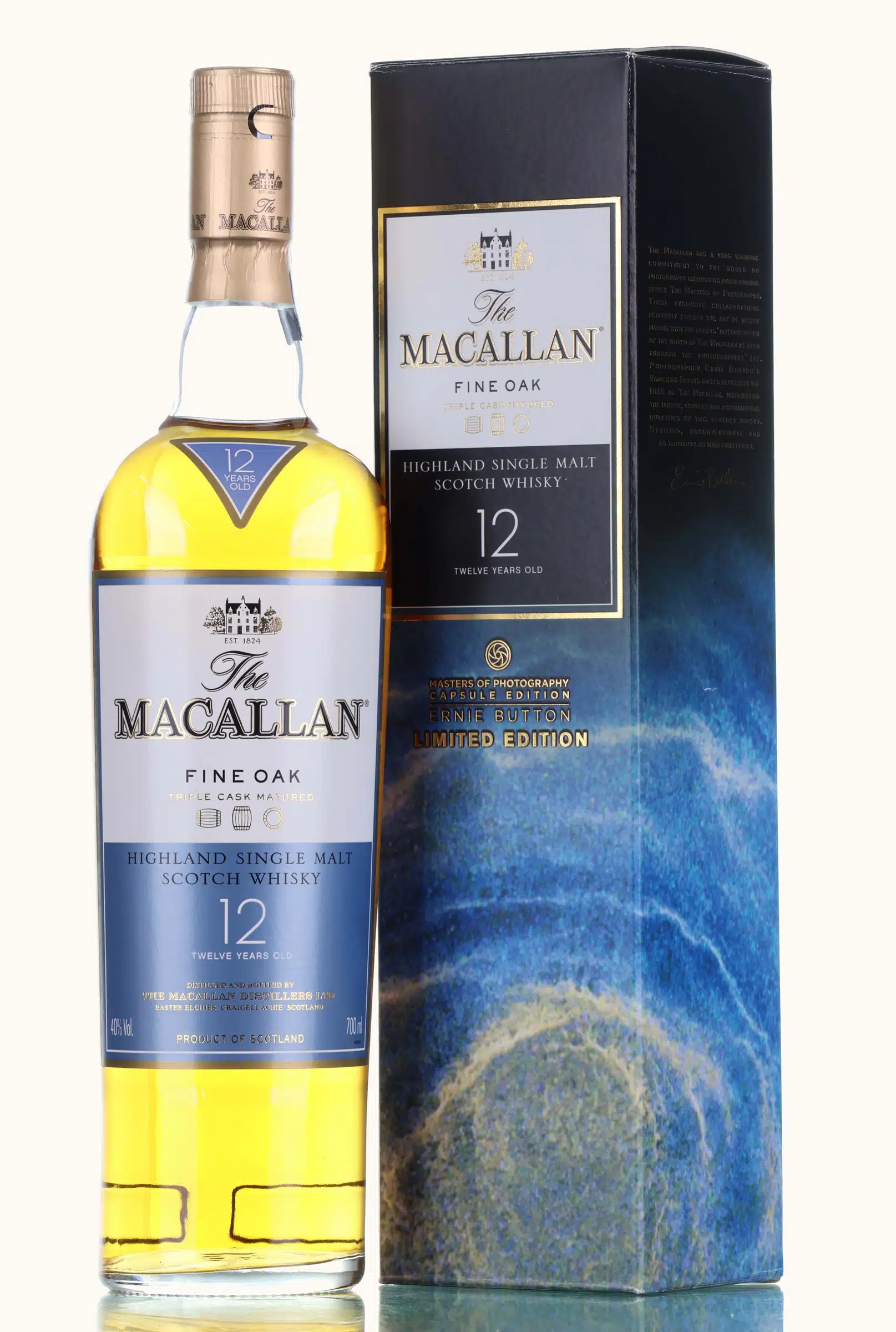 Macallan Fine Oak Ernie Button Limited Edition 12 Year Old, Bourbon & Sherry Cask, 2016, 40% whisky bottle