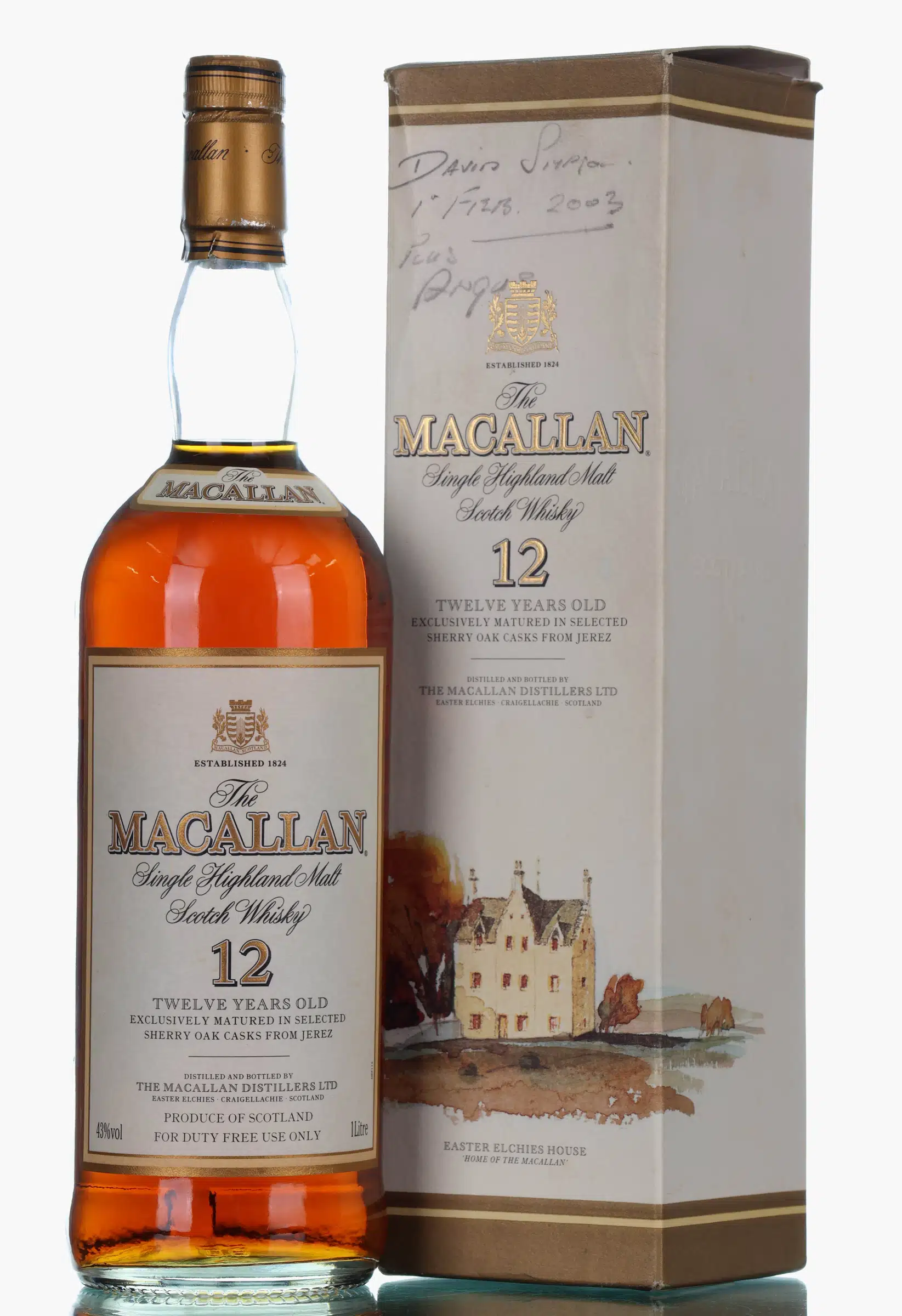 Macallan Sherry Oak Duty Free 12 Year Old, Sherry Cask, 43% whisky bottle