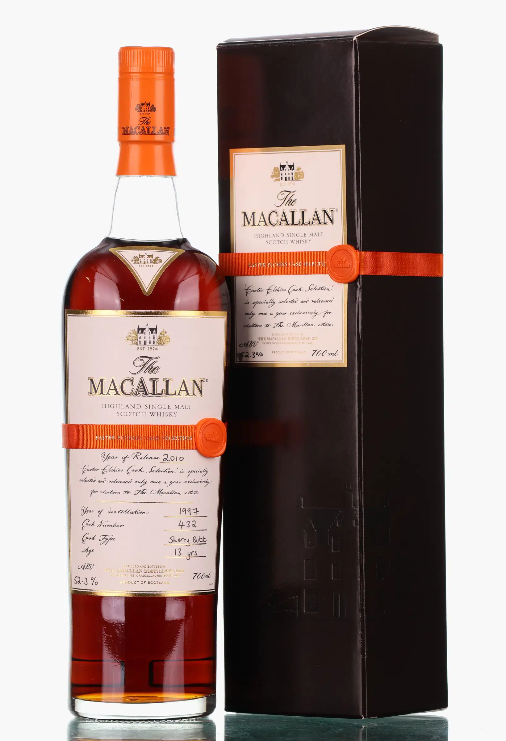 Macallan Easter Elchies Cask Selection 13 Year Old, Sherry Butt Cask, Cask #432, 2010, 52.3% whisky bottle