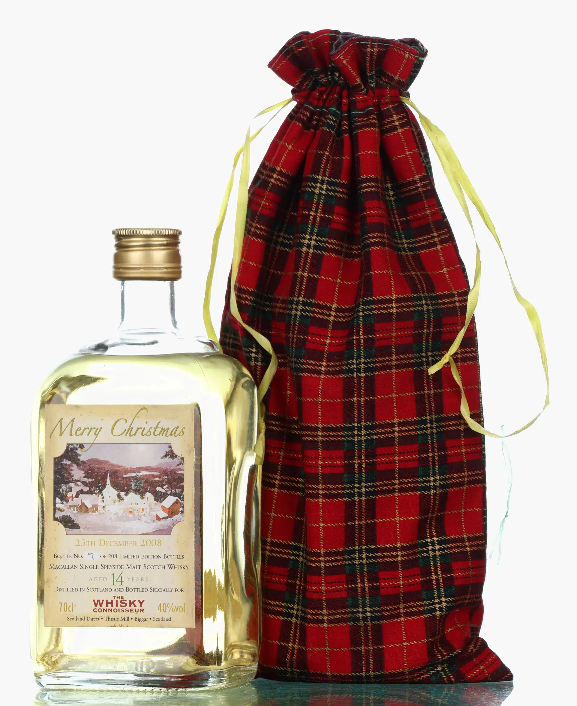 Macallan The Whisky Connoisseur Merry Christmas 14 Year Old, The Whisky Connoisseur, 40% whisky bottle