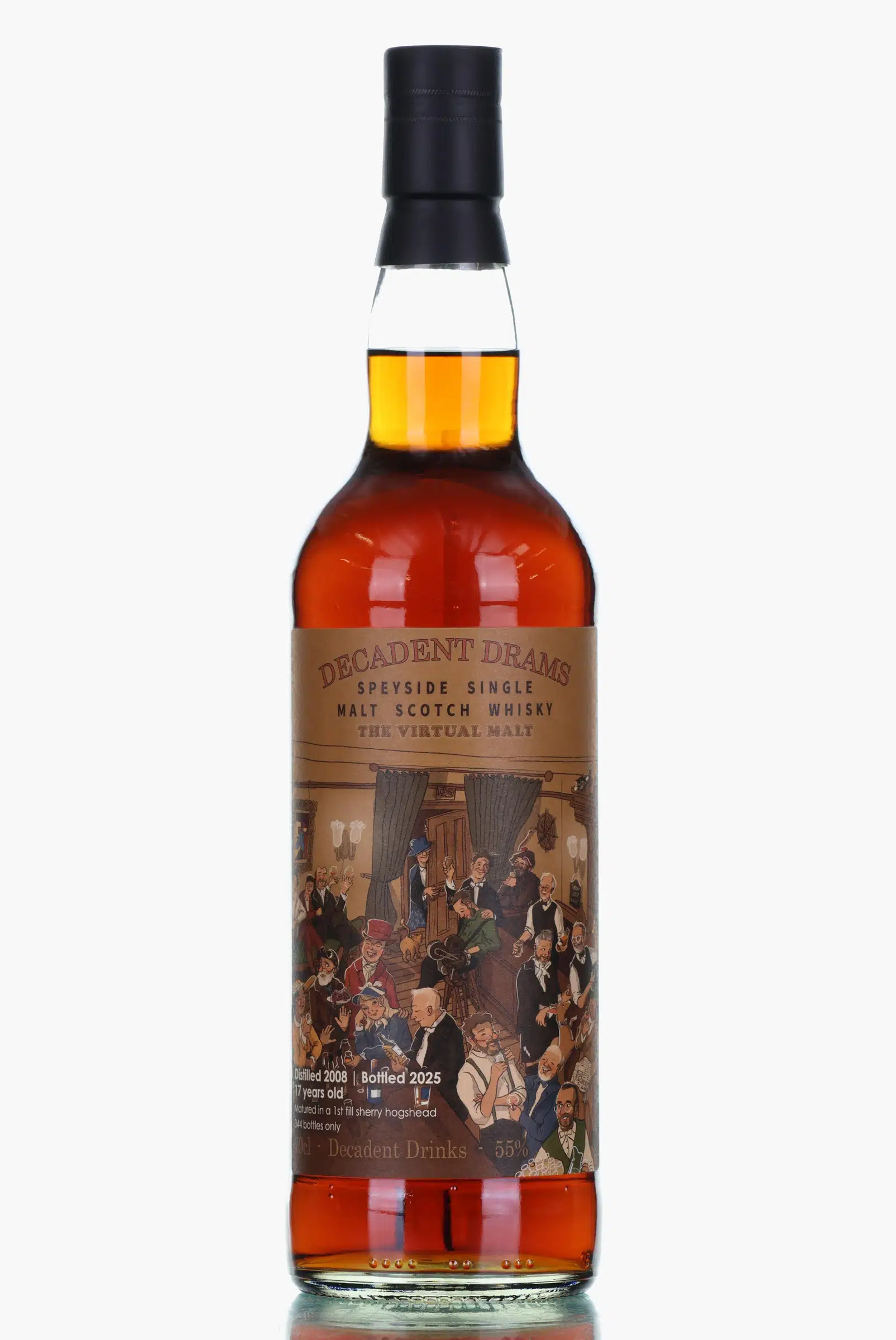 Macallan 17 Years Old 2008 Decadent-Drams x Aquavitae 'The Virtual Malt' | Incl Label Print, Sherry Cask, Cask #10001, 2008, Decadent Drinks, 55% whisky bottle