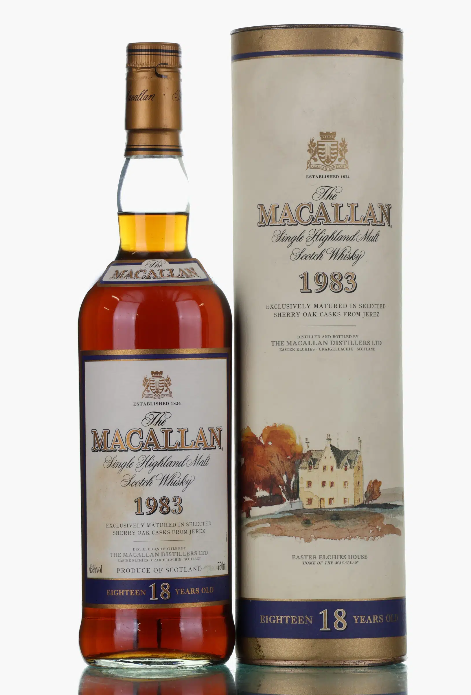 Macallan 18 Year Old, Sherry Cask, 43% whisky bottle