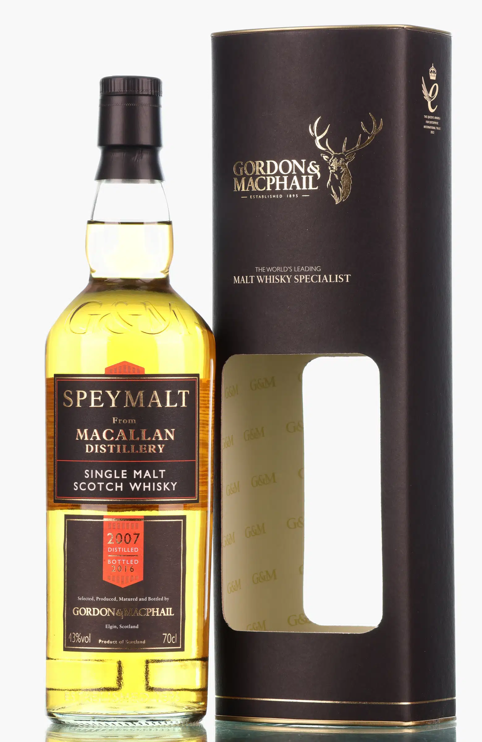 Macallan Speymalt 9 Year Old, Sherry Cask, 2007, Gordon & MacPhail, 43% whisky bottle