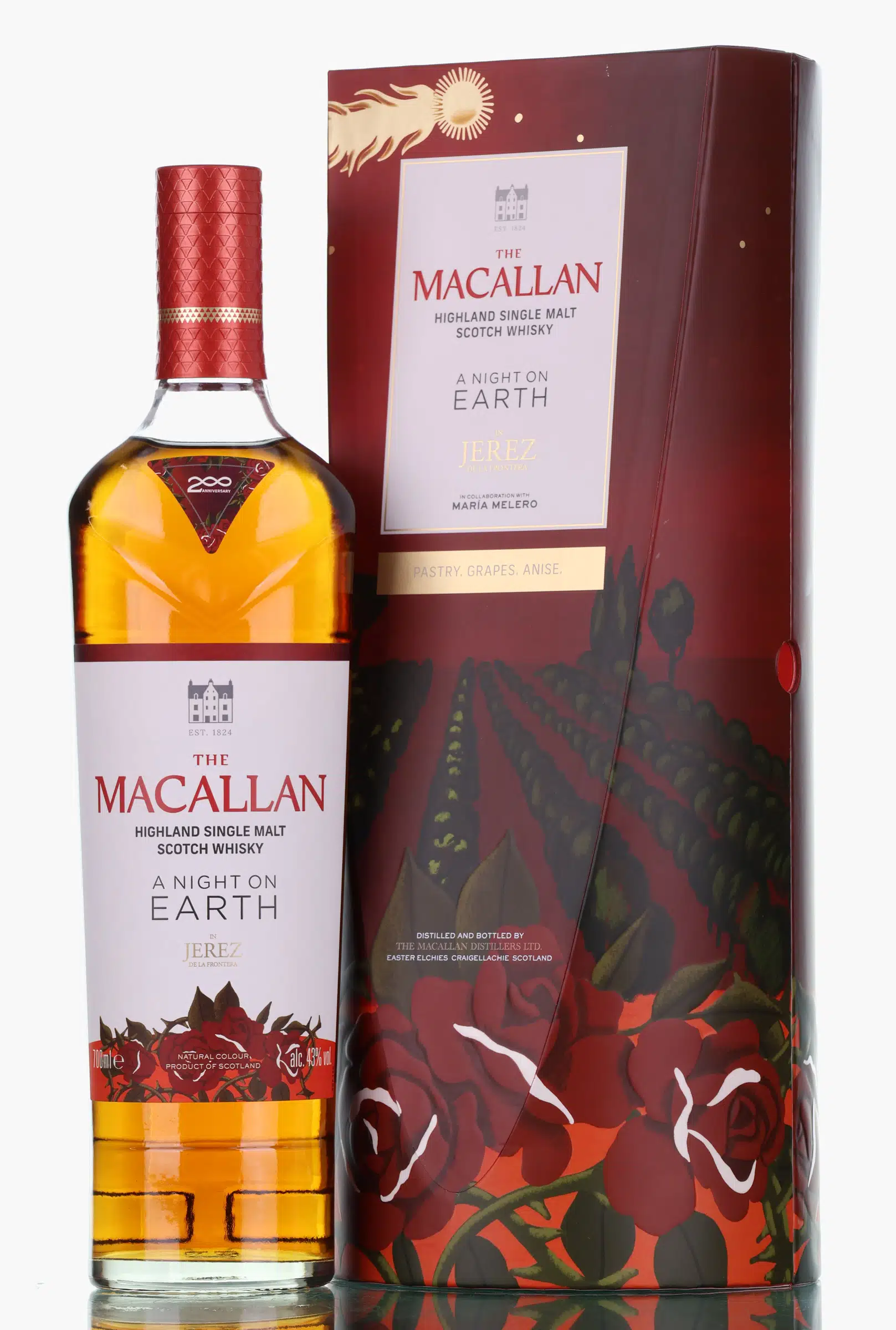 Macallan A Night on Earth in Jerez (Maria Melero 200th Anniversary), Sherry Cask, 2024, 43% whisky bottle
