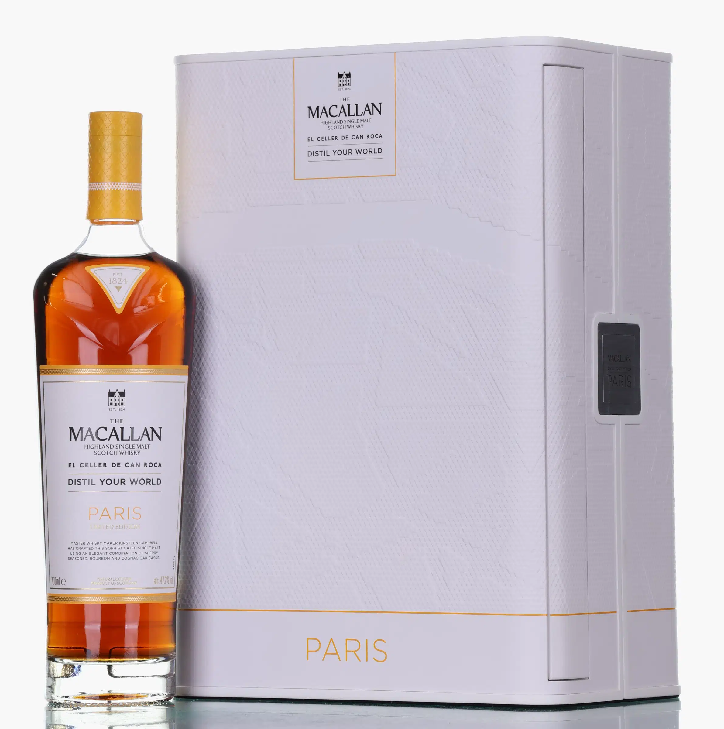 Macallan x El Celler de Can Roca Distil Your World - Paris, American sherry-seasoned oak, European sherry-seasoned oak, ex-Bourbon, & rare Cognac Cask Cask, 2025, 47.2% whisky bottle