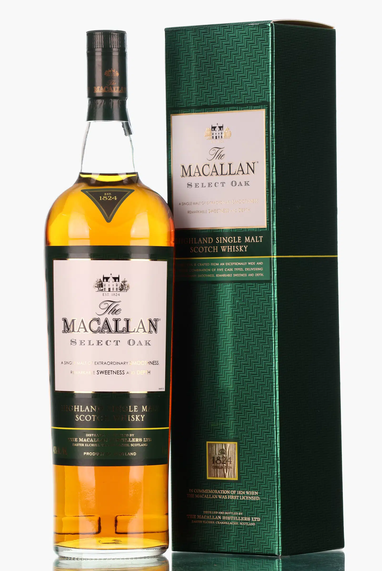 Macallan Select Oak 1824 Collection, Sherry & Bourbon Oak Cask, 2009, 40% whisky bottle