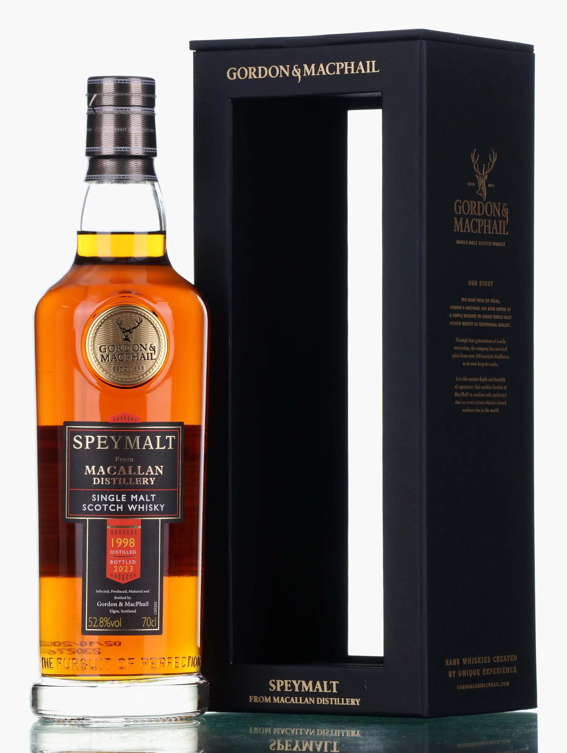 Macallan Speymalt 25 Year Old, Sherry Cask, Cask #21603908, 1998, Gordon & MacPhail, 52.8% whisky bottle