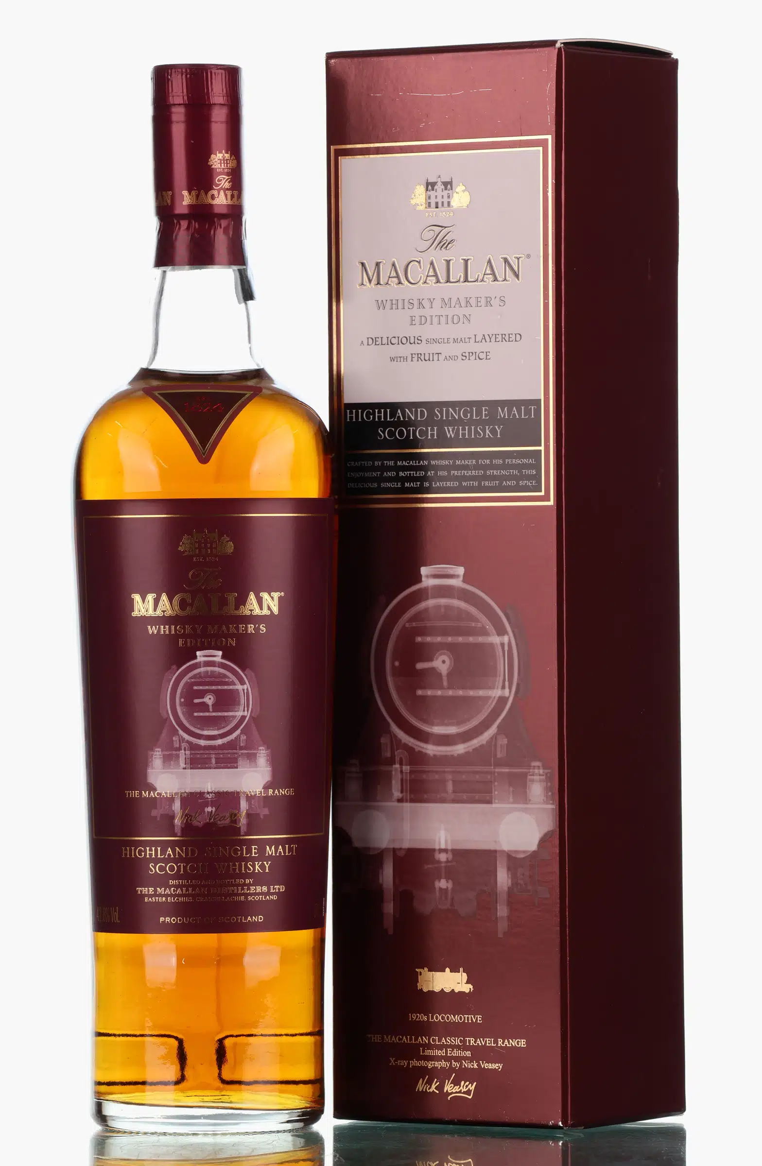 Macallan Whisky Maker's Edition Nick Veasay X-Ray 1920's Locomotive, Sherry & Bourbon Cask, 2016, 42.8% whisky bottle