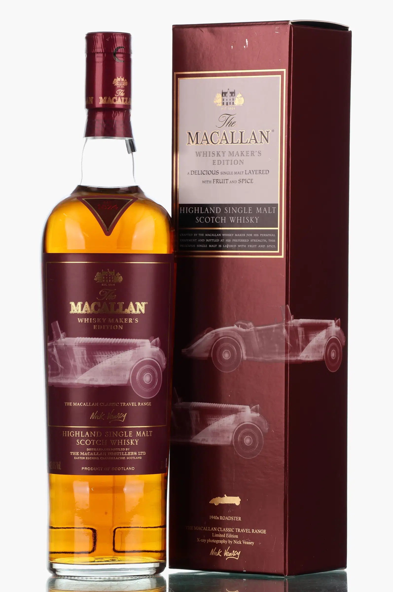 Macallan Whisky Maker's Edition Nick Veasay X-Ray 1940's Roadster, Sherry & Bourbon Cask, 2016, 42.8% whisky bottle