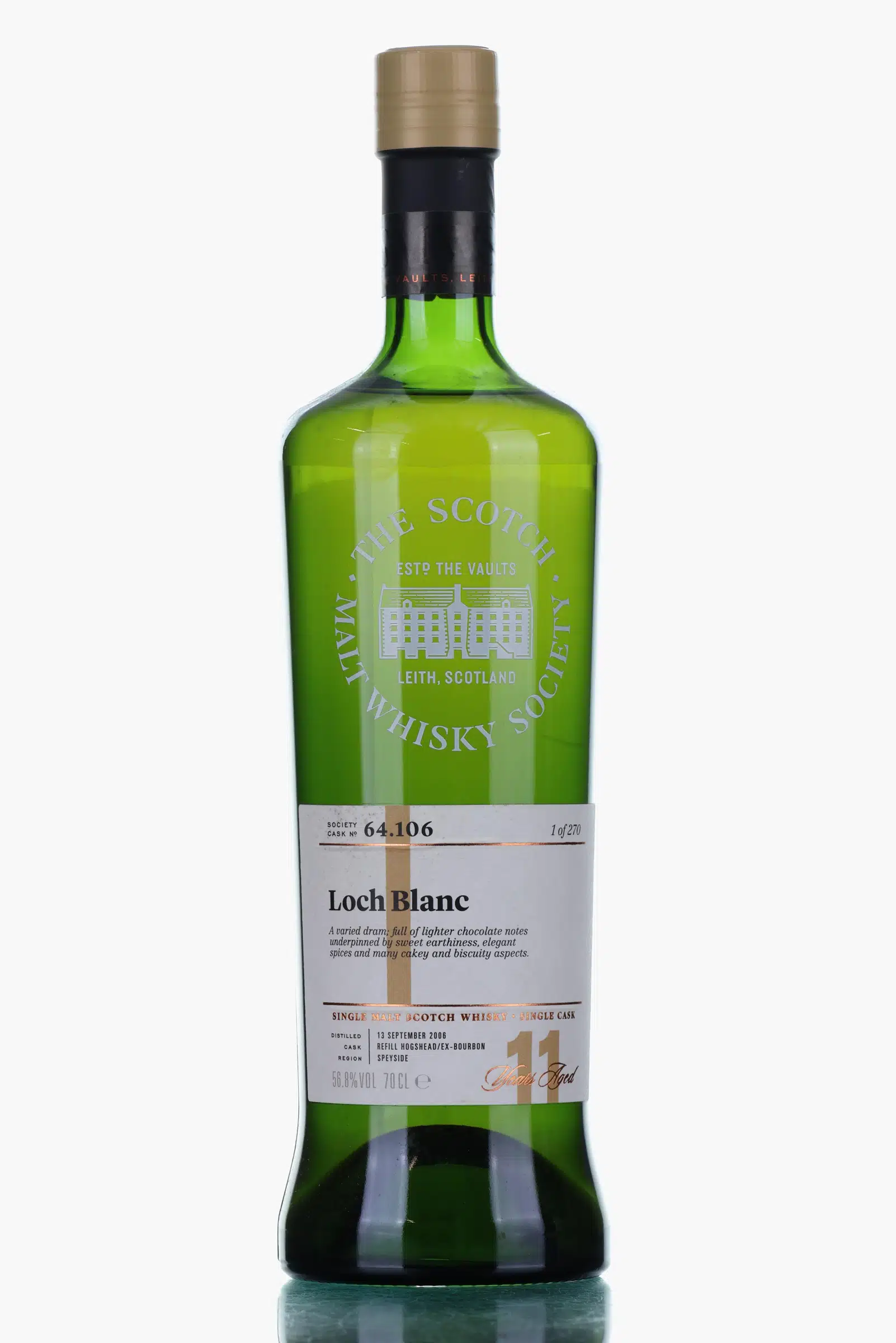 Mannochmore Loch Blanc 11 Year Old, Refill Bourbon Hogshead Cask, Cask #64.106, 2006, The Scotch Malt Whisky Society, 56.8%