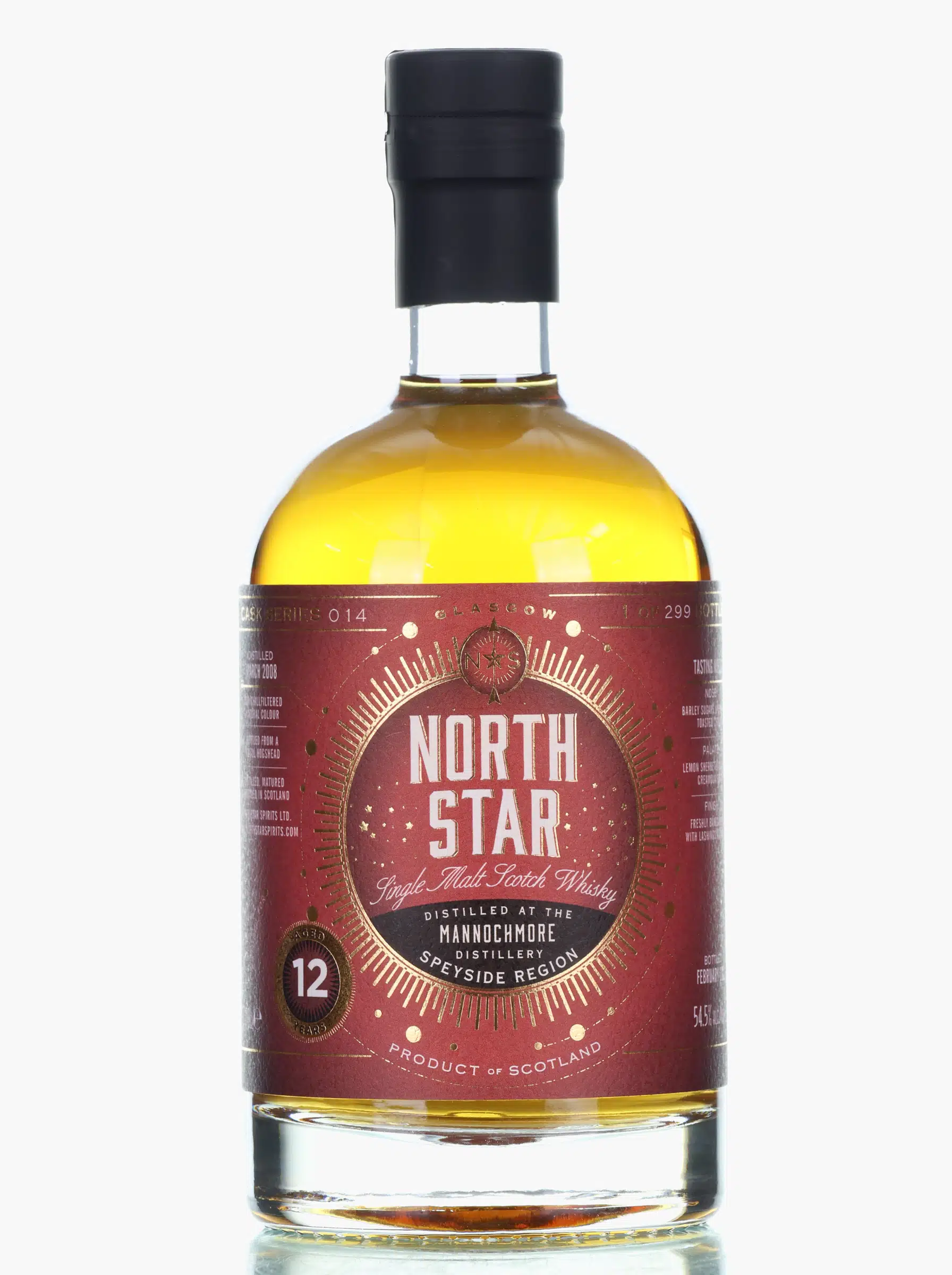 Mannochmore 12 Year Old, Refill Hogshead Cask, 2008, North Star, 54.5% whisky bottle