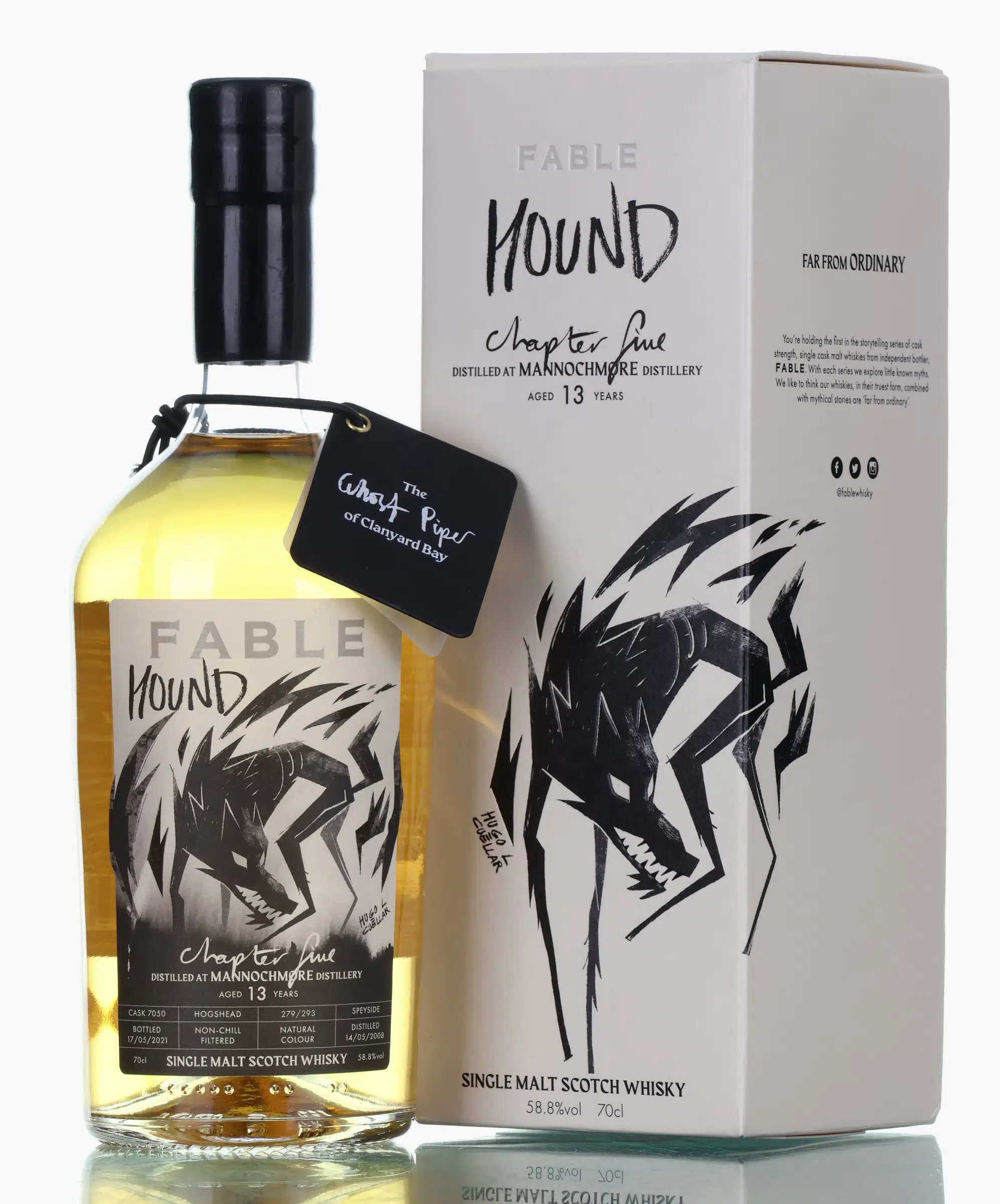 Mannochmore Hound Chapter Five 13 Year Old, Hogshead Cask, Cask #7050, 2008, Fable Whisky, 58.8% whisky bottle