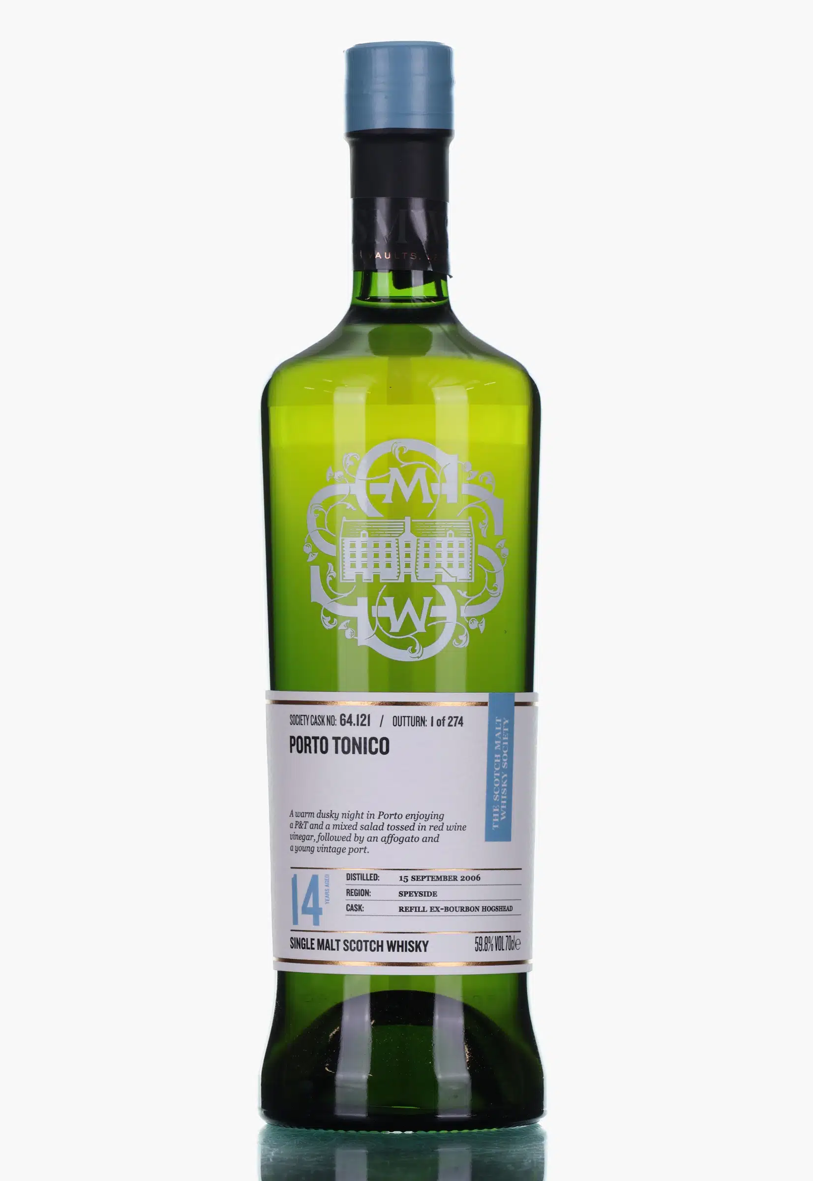 Mannochmore Porto Tonico 14 Year Old, Refill Ex-Bourbon Hogshead Cask, Cask #64.121, 2006, The Scotch Malt Whisky Society, 59.8% whisky bottle