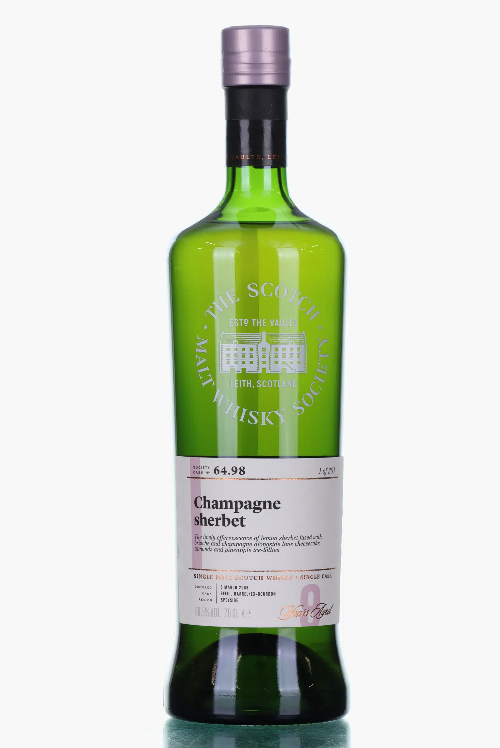 Mannochmore 9 Year Old, Bourbon Cask, Cask #98, 2008, The Scotch Malt Whisky Society, 60.5% whisky bottle