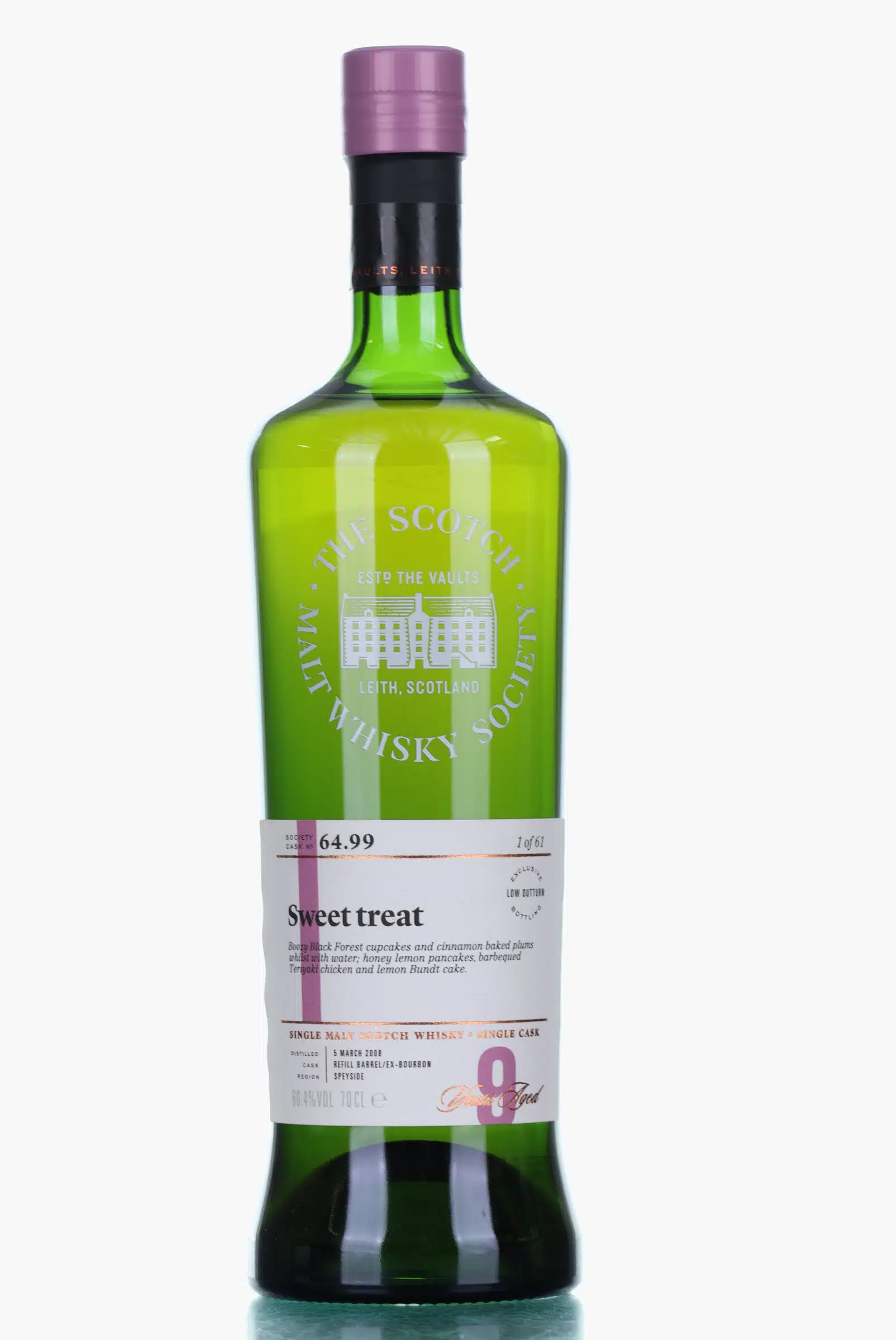 Mannochmore Sweet Treat 9 Year Old, Bourbon Cask, Cask #64.99, 2008, The Scotch Malt Whisky Society, 60.4% whisky bottle