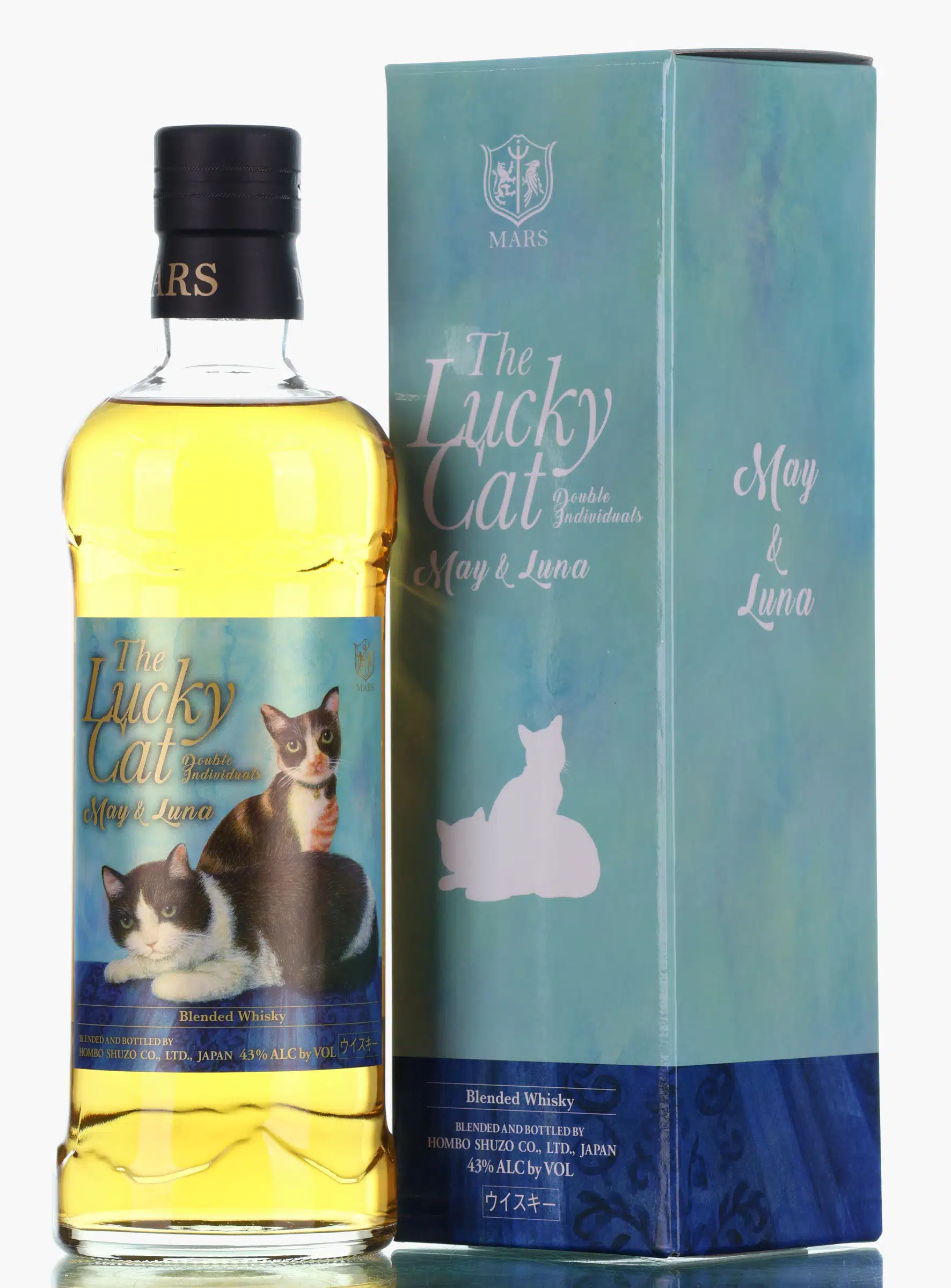 Mars The Lucky Cat Double Individuals May & Luna, 8th Release, 2023, 43% whisky bottle