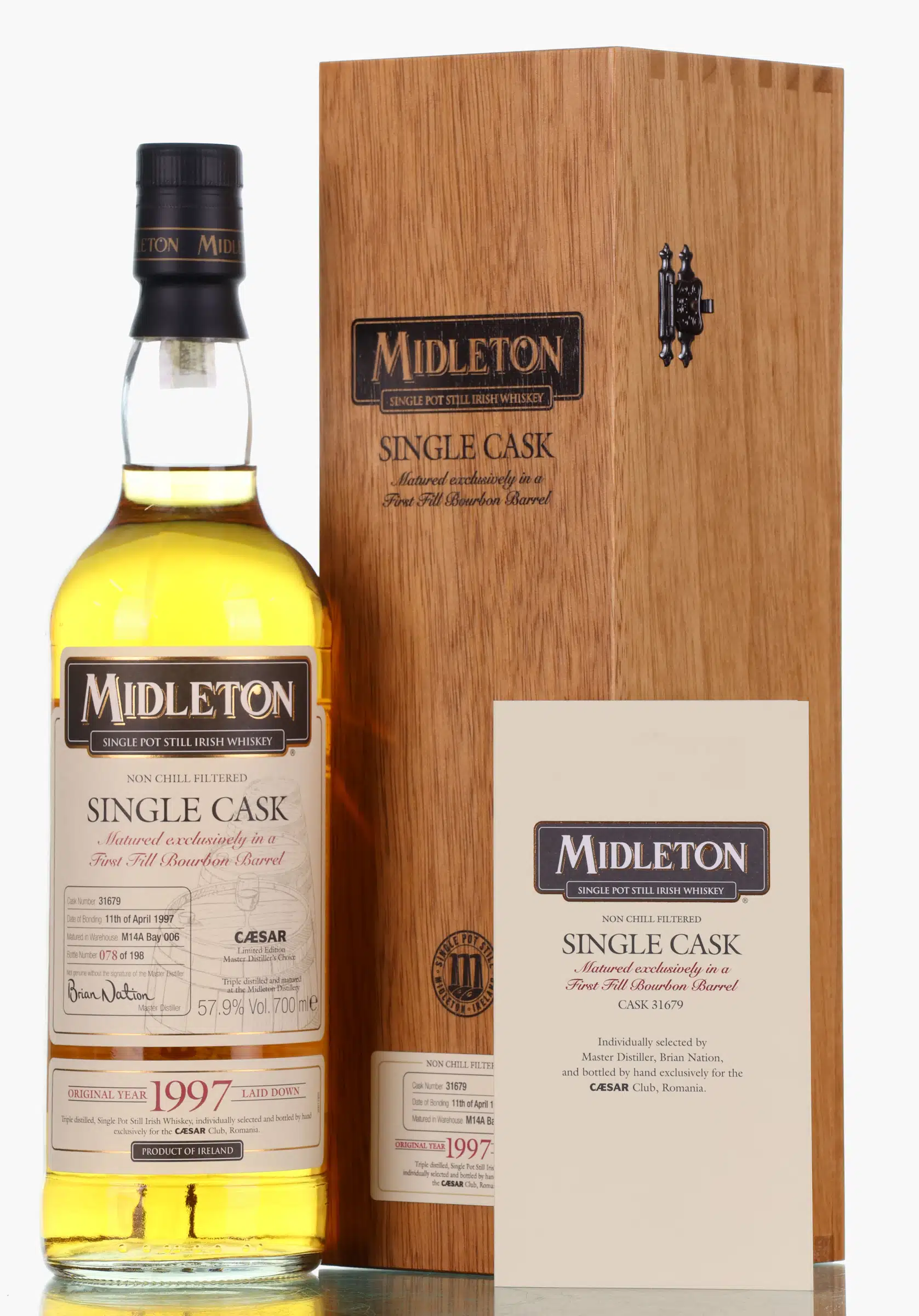 Midleton Caesar Club Romania Single Cask 18 Year Old, First Fill Bourbon Cask, Cask #31679, 2015, 57.9% whisky bottle