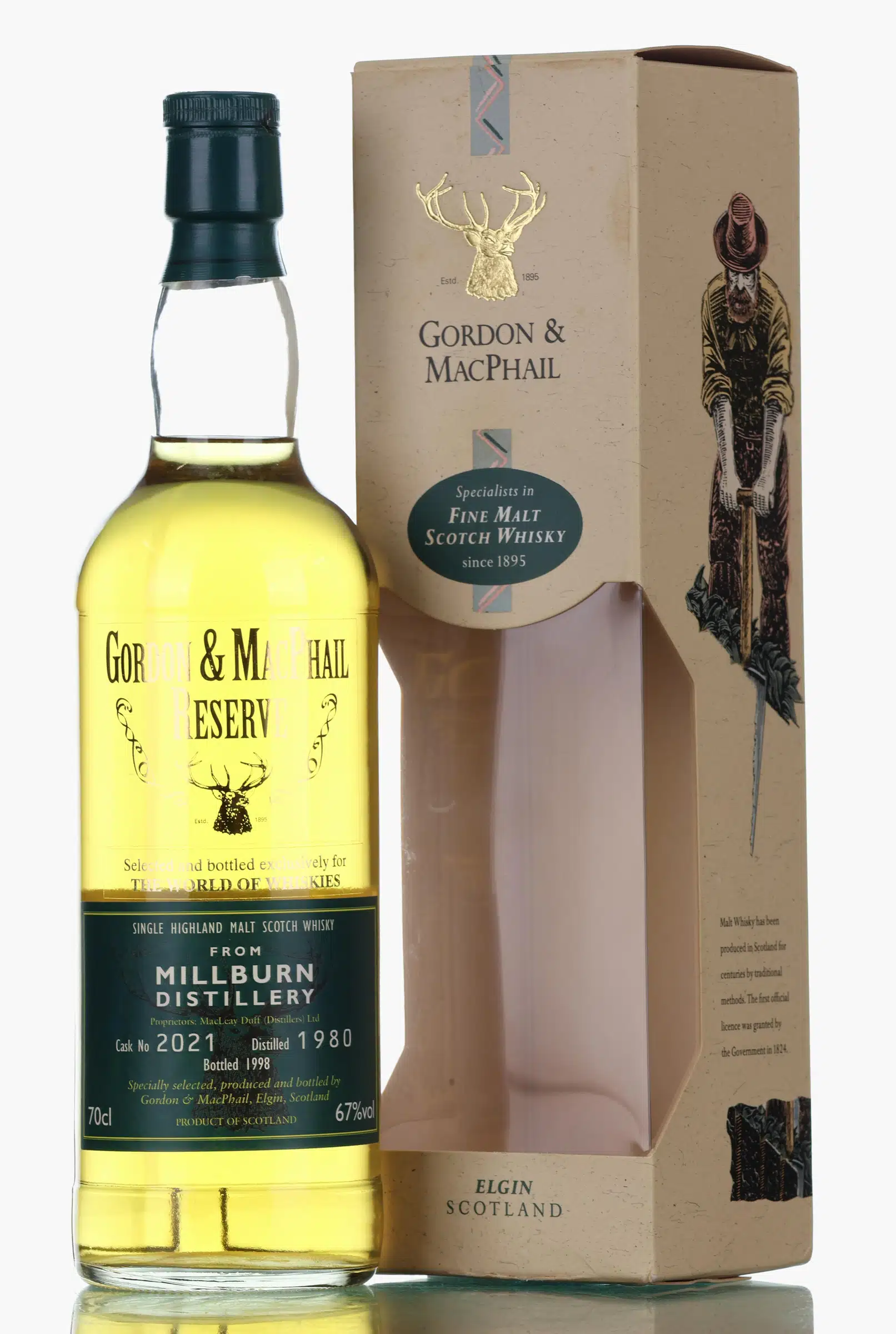 Millburn Reserve 18 Year Old, Cask #2021, 1980, Gordon & MacPhail, 67% whisky bottle