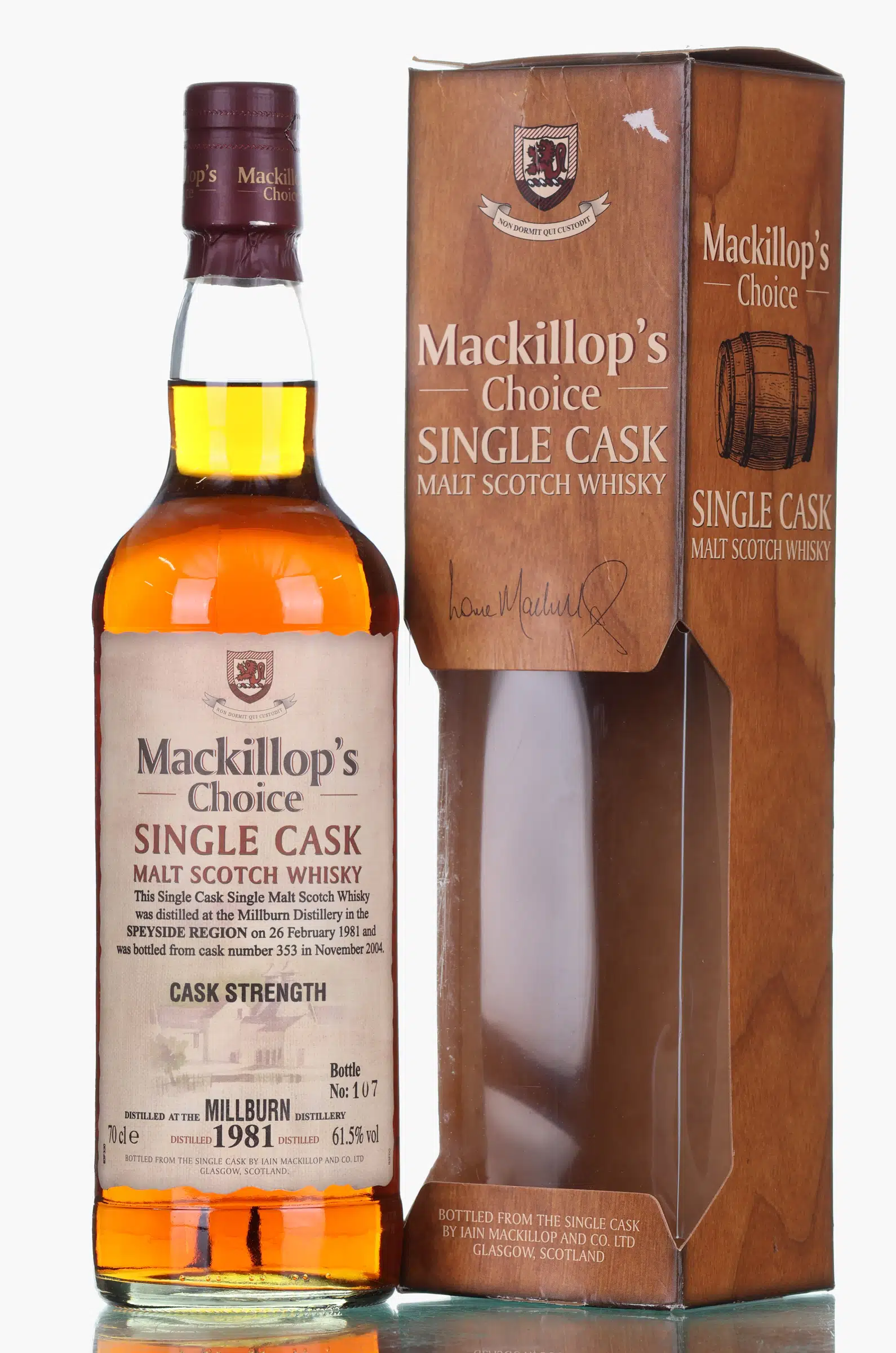 Millburn Mackillop's Choice Single Cask #23 Year Old, Cask #353, 1981, Ian Mackillop & Co. Ltd, 61.5% whisky bottle