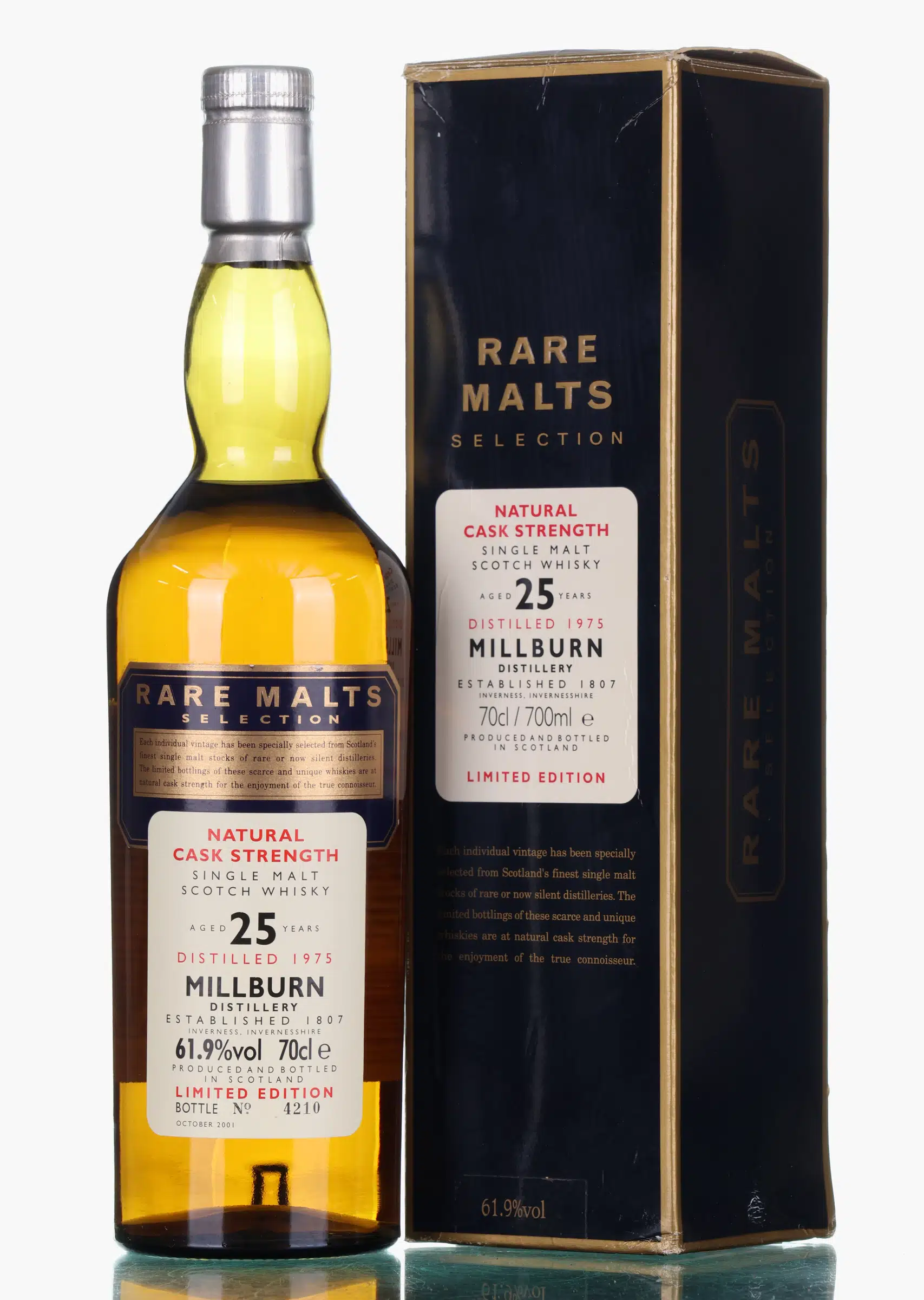 Millburn Rare Malts Selection 25 Year Old, Bourbon Cask, 2001, 61.9% whisky bottle