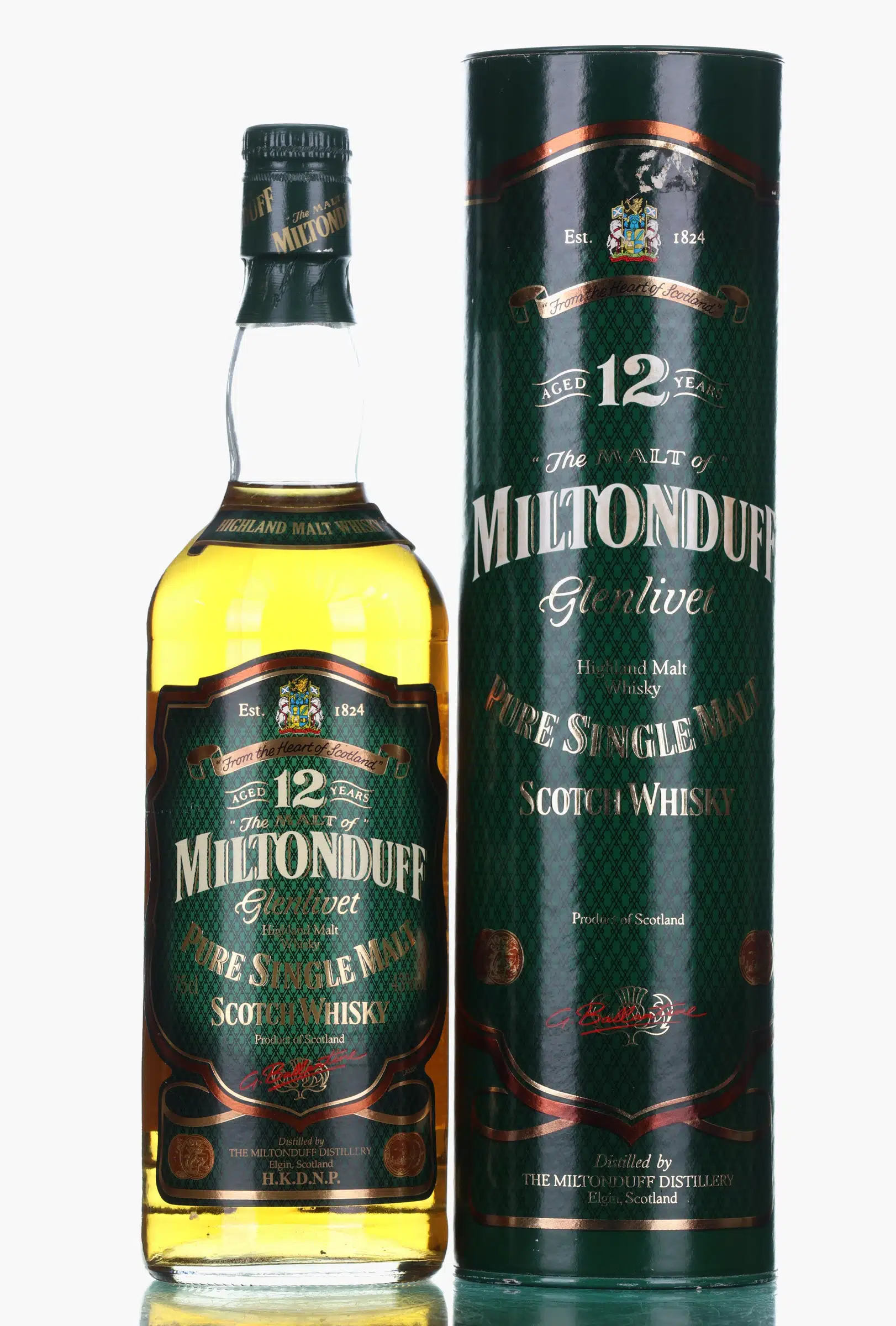 Miltonduff 12 Year Old, Oak Cask, Official Bottling, 43% whisky bottle