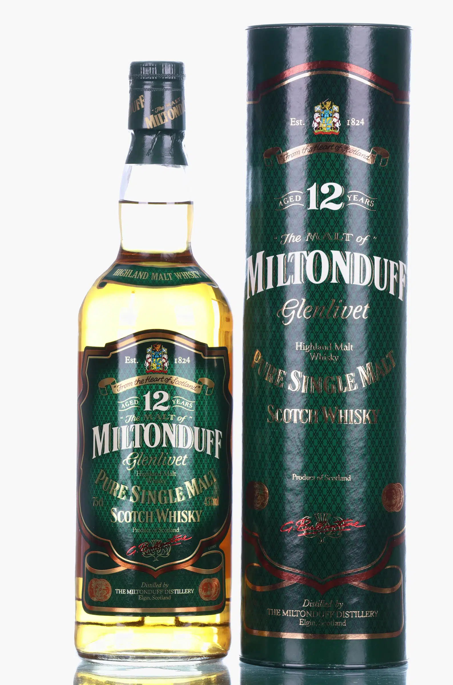 Miltonduff Glenlivet 12 Year Old, Oak Cask, 43% whisky bottle