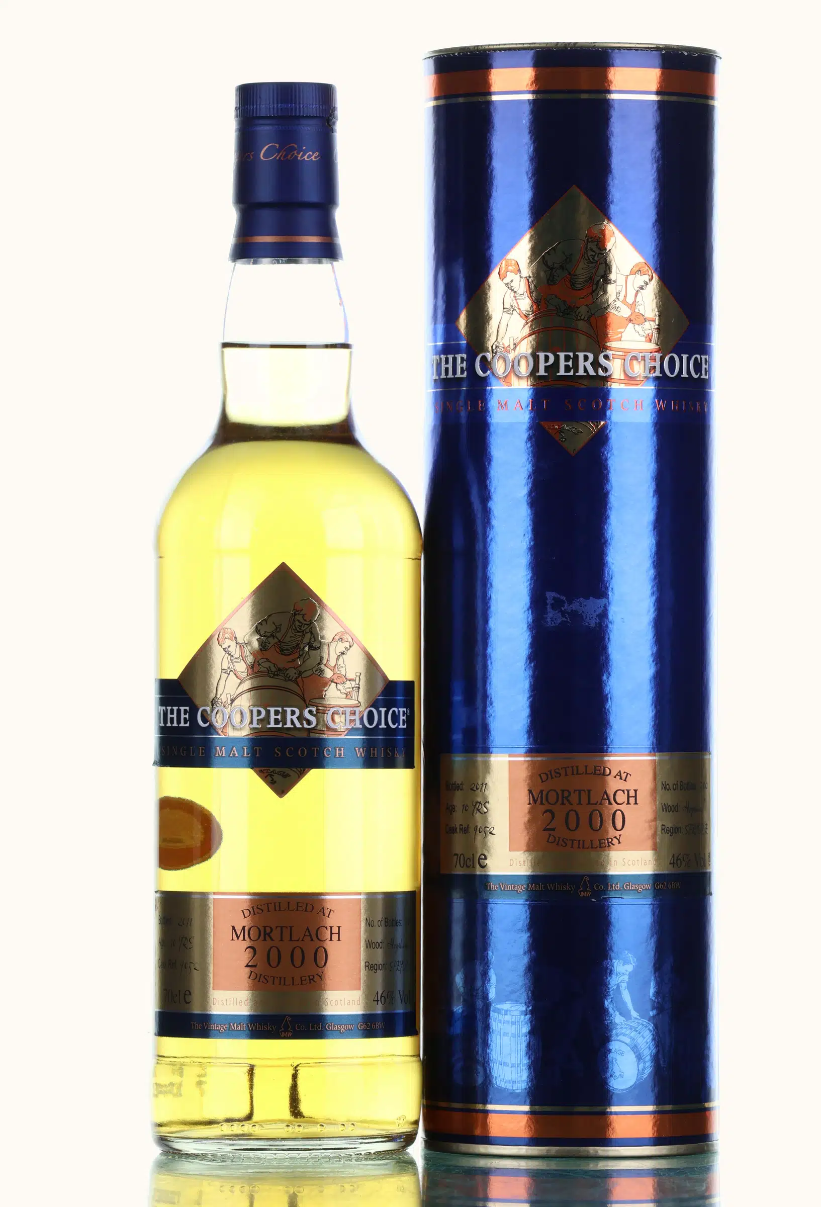 Mortlach 10 Year Old, Hogshead Cask, Cask #9052, 2000, The Cooper's Choice, 46% whisky bottle