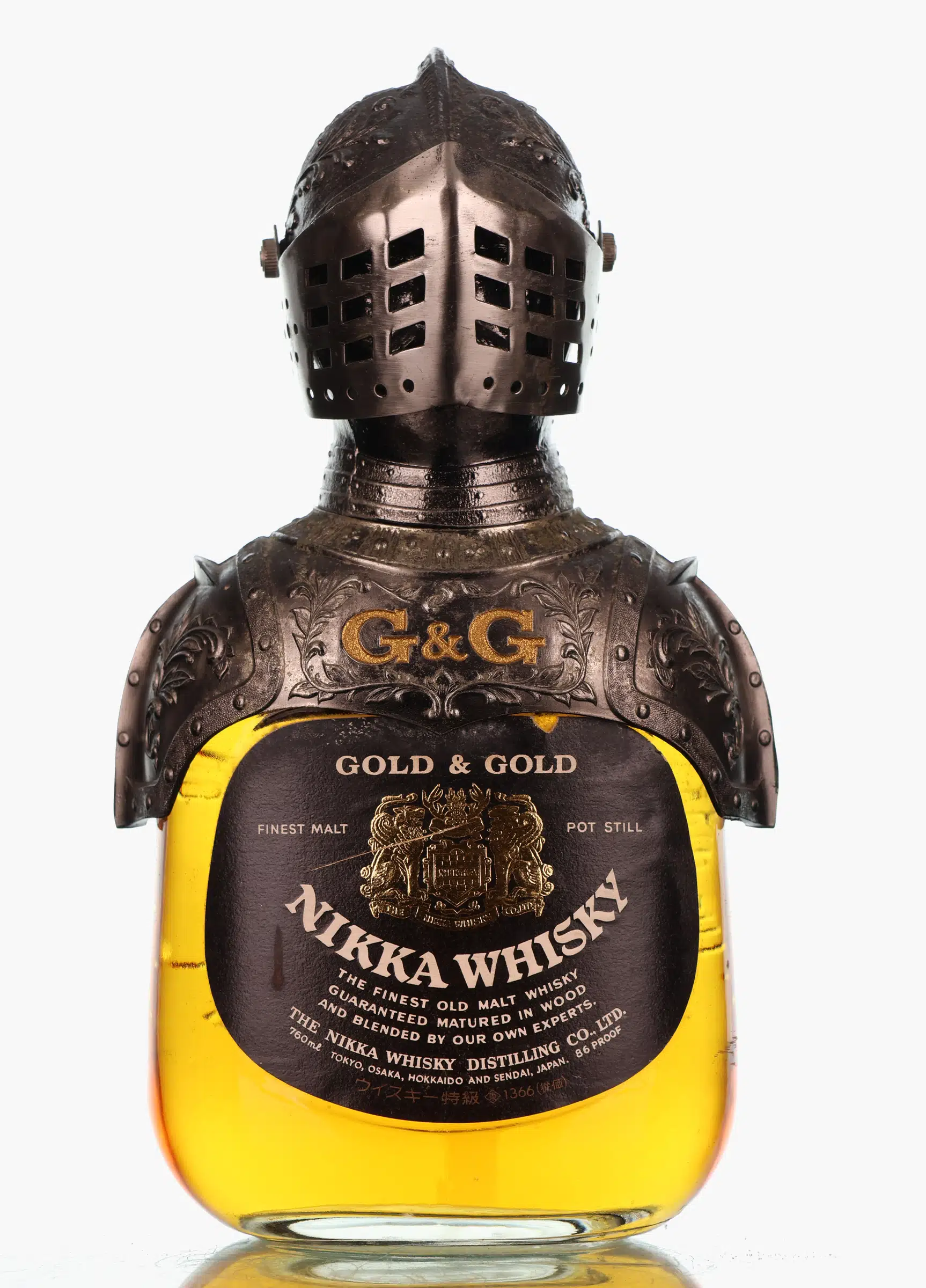 Nikka Gold & Gold Knight, 1980, 43% whisky bottle