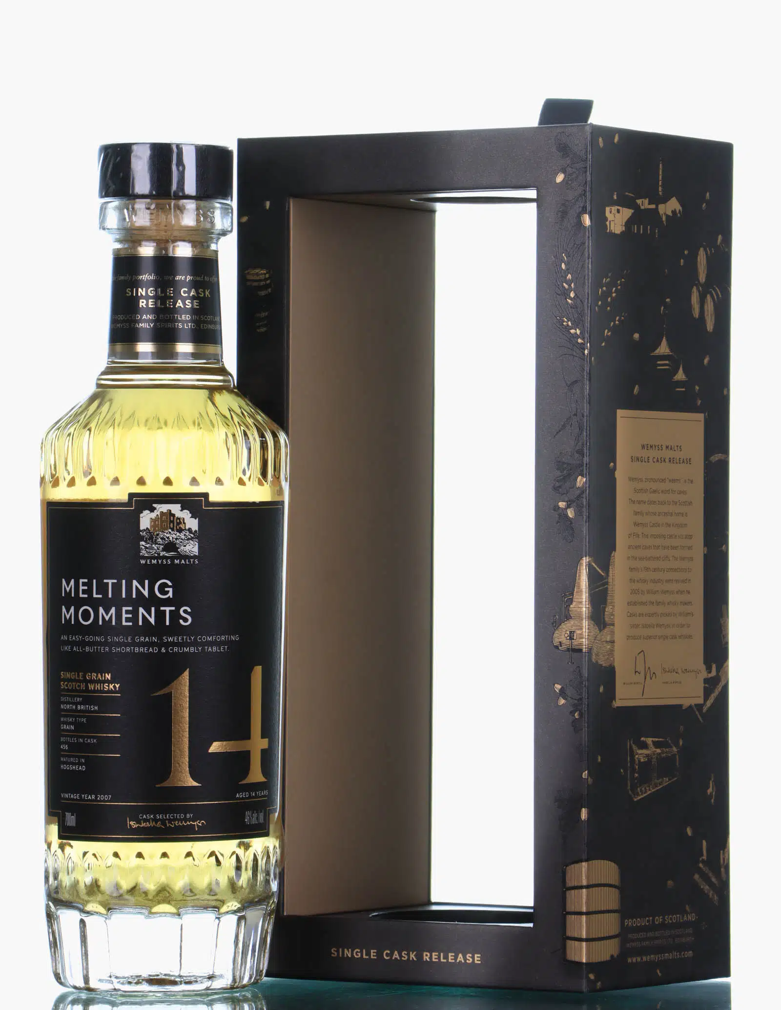 North British Melting Moments 14 Year Old, Hogshead Cask, 2007, Wemyss Malts, 46% whisky bottle