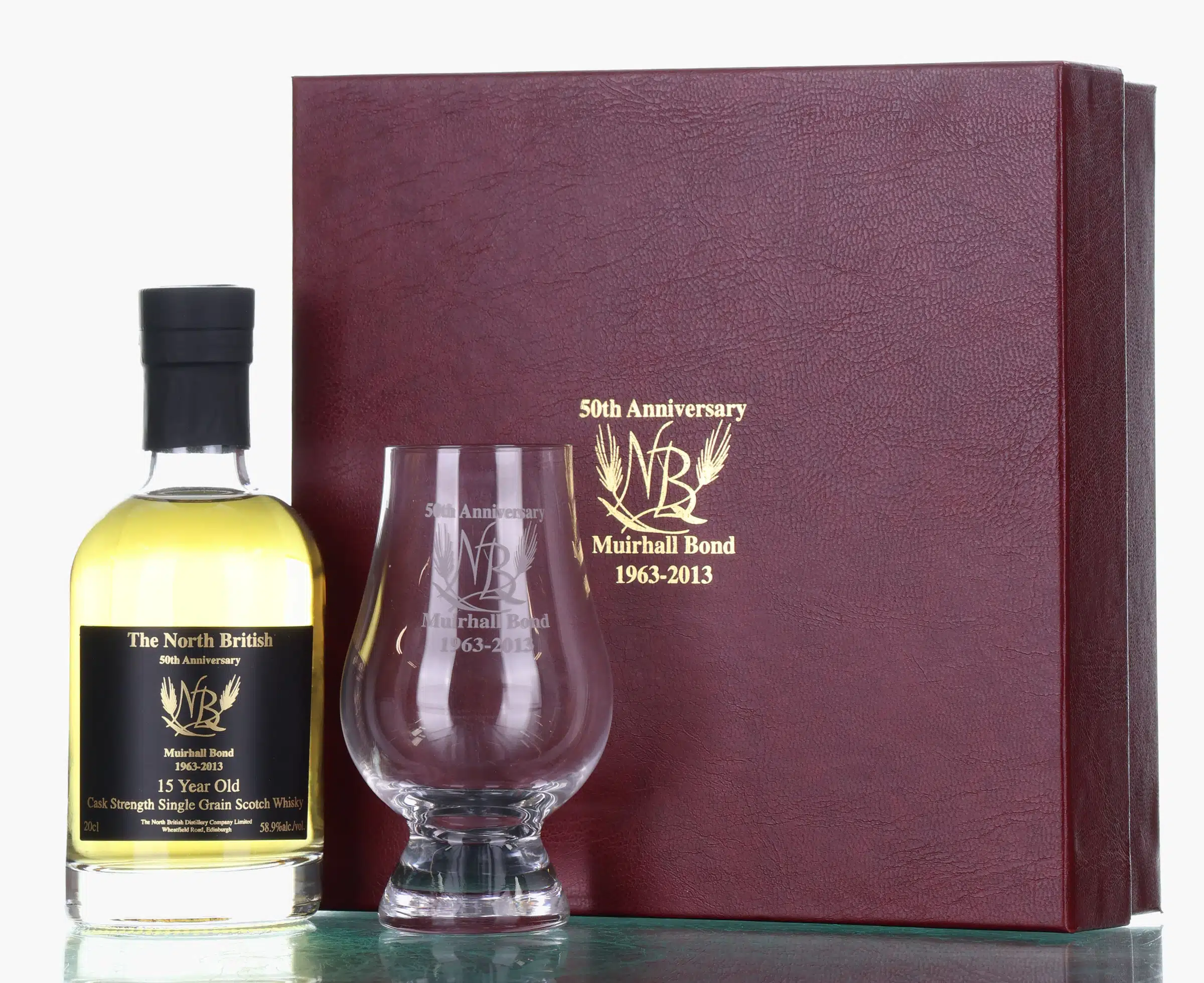 North British Muirhall Bond 50th Anniversary 15 Year Old, 1963, 2013, 58.9% whisky bottle