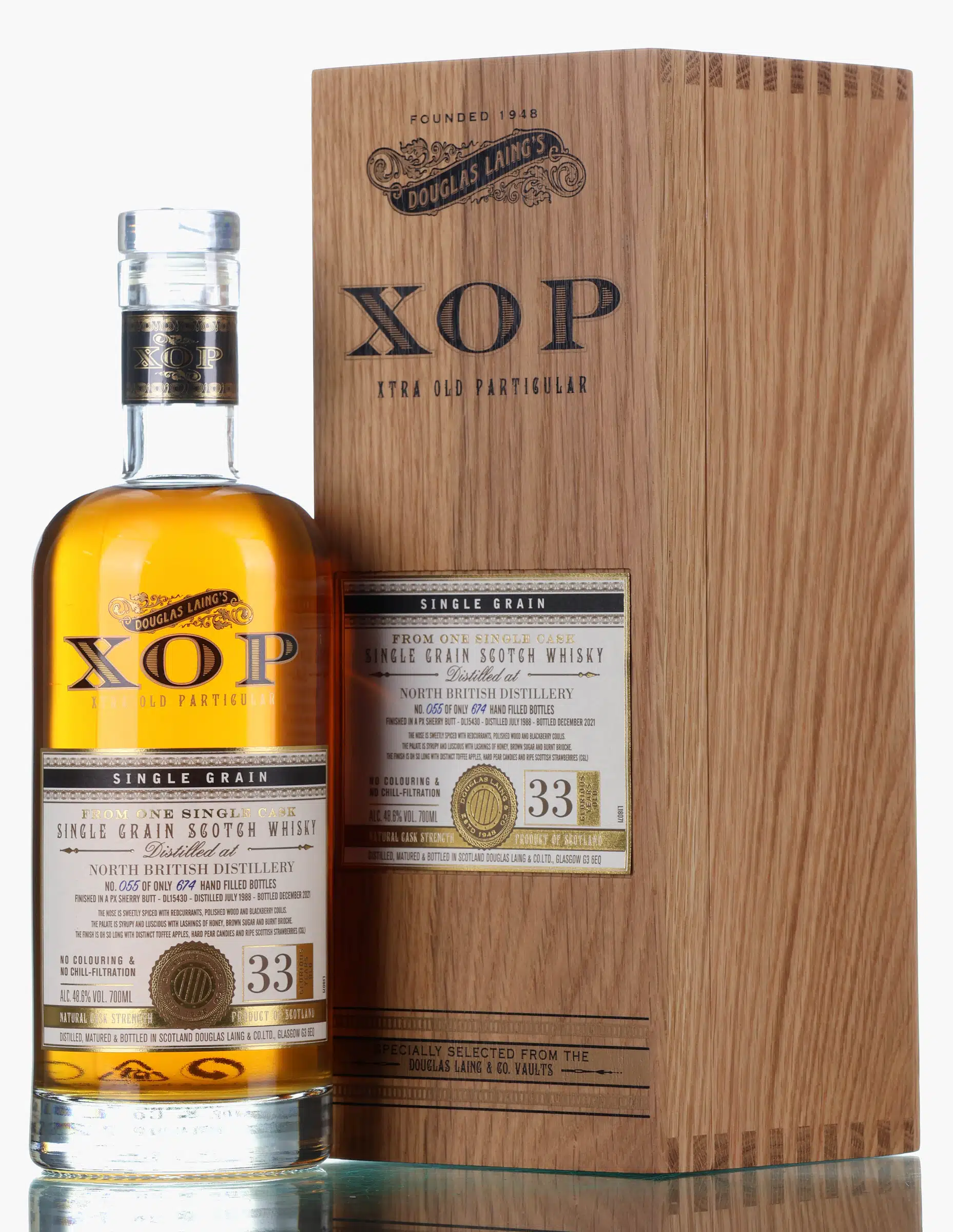 North British 33 Years Old 1988 Single Cask 2021 Douglas Laing's XOP, Hogshead Cask, Cask #DL15430, 1988, Douglas Laing, 48.6% whisky bottle