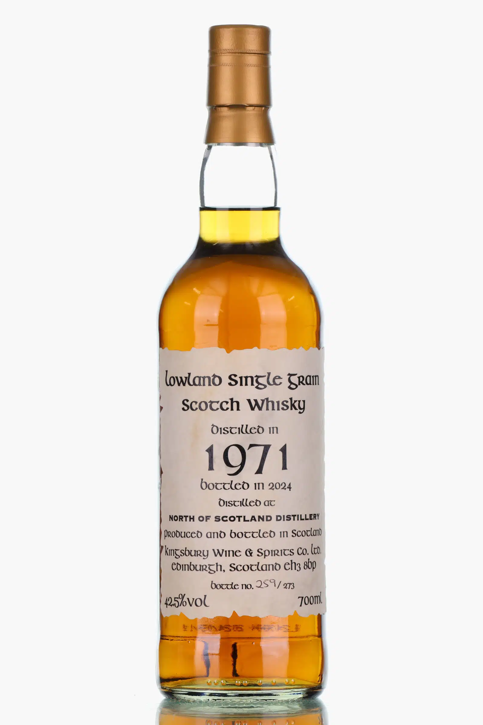 North of Scotland 1971 52 Year Old, Hogshead Cask, Cask #2, 1971, Kingsbury Wine & Spirits Co., 42.5% whisky bottle
