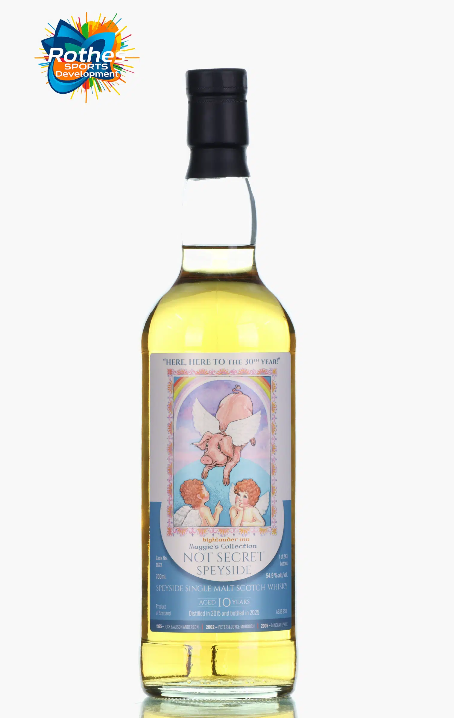 Not Secret Speyside Maggie's Collection 10 Year Old, Cask #1622, 2015, Highlander Inn, 54.9% whisky bottle