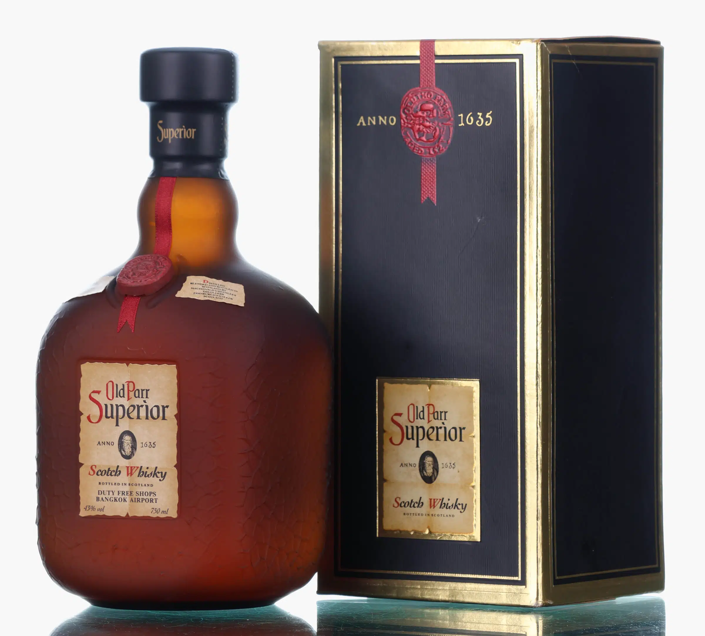 Old Parr Superior 18 Year Old, 43% whisky bottle