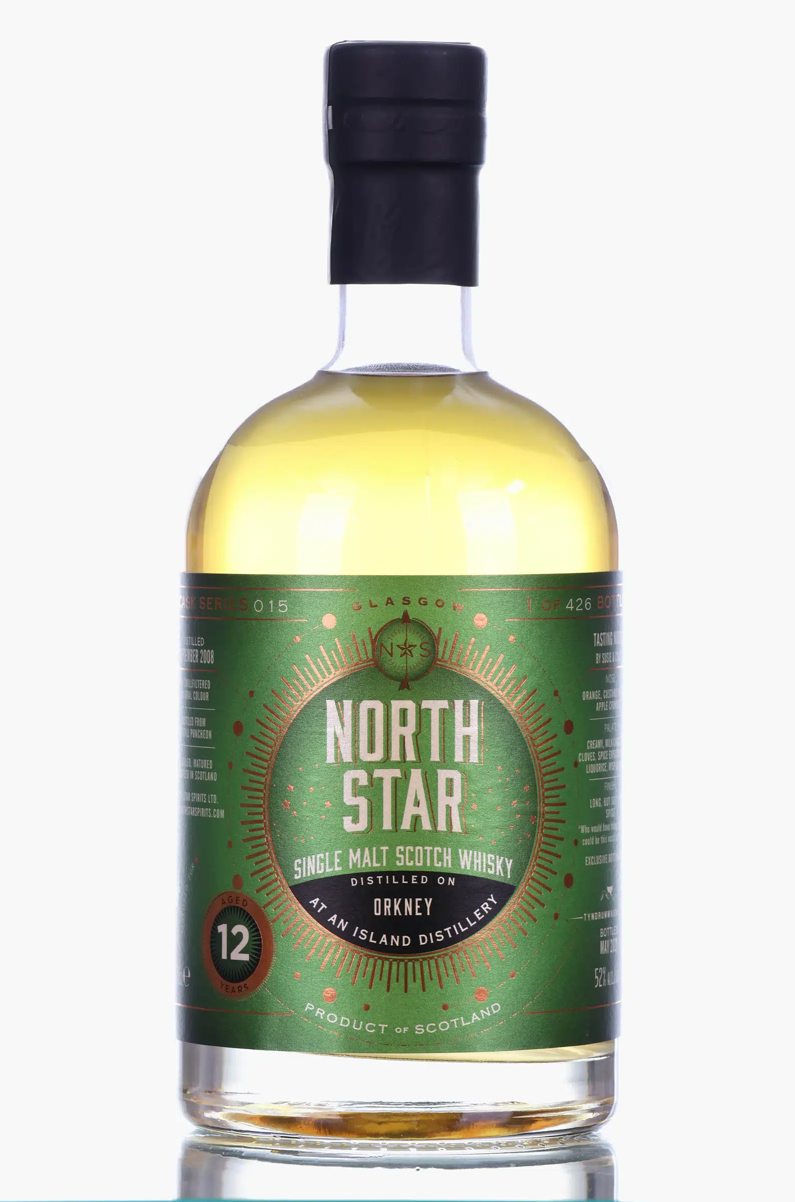 North Star Spirits Orkney 2008 12 Year Old North Star Tyndrum Whisky Exclusive, Refill Puncheon Cask, Cask #426, 2008, North Star Spirits, 52% whisky bottle