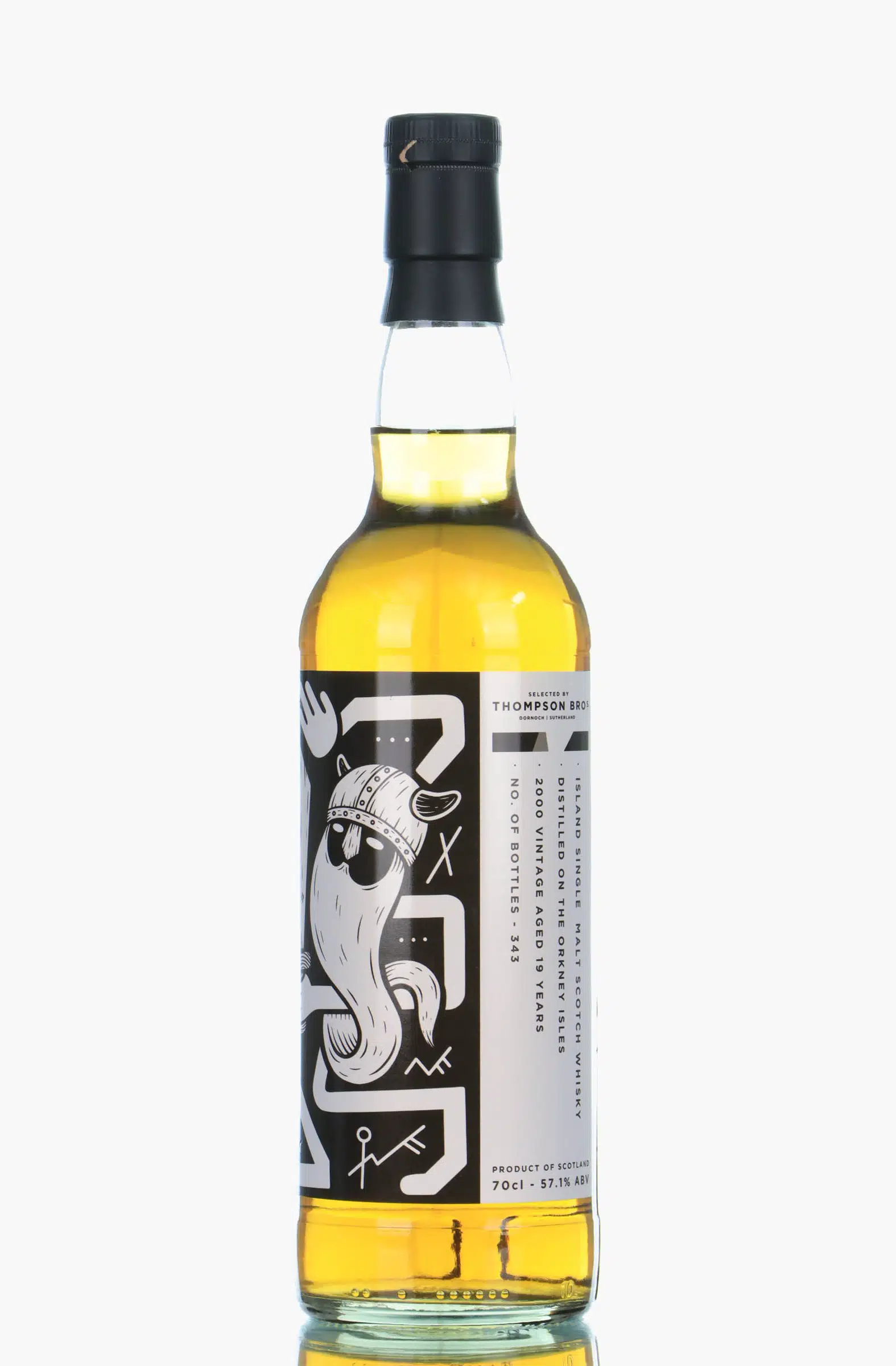 Highland Park Orkney 19 Year Old, Refill American Oak Hogshead Cask, 2000, Thompson Bros, 57.1% whisky bottle