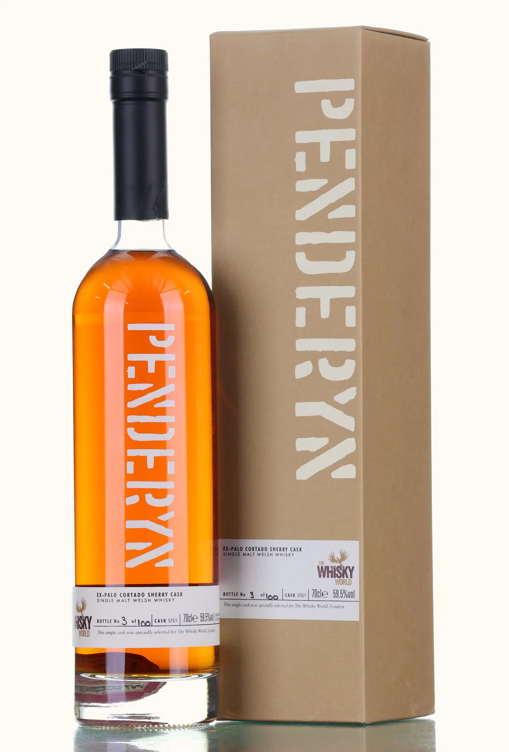Penderyn Ex-Palo Cortado Sherry Cask, Cask #S73/1, 59.5% whisky bottle
