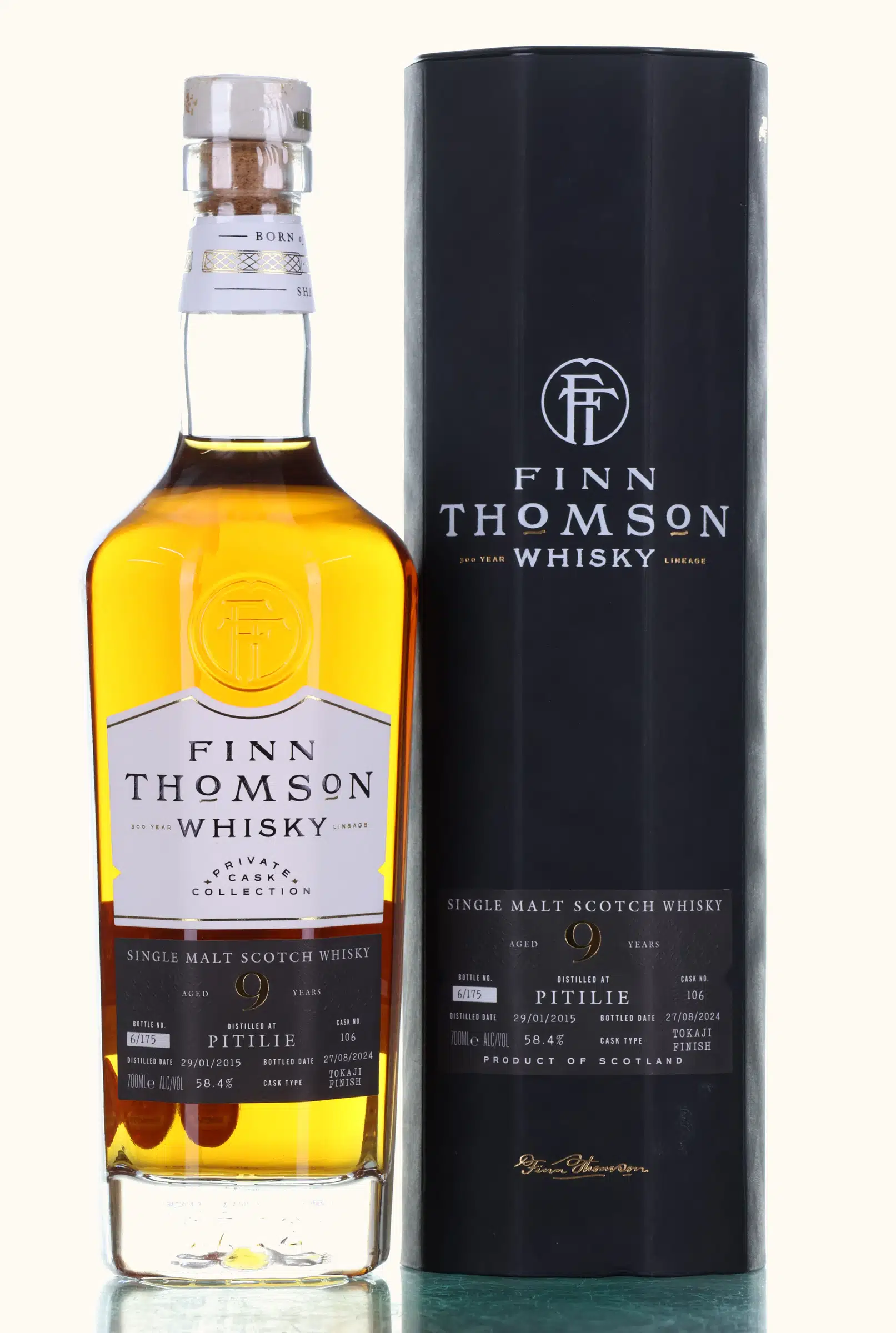 Aberfeldy (Pitilie) 9 Year Old, Tokaji Cask, Cask #106, 2015, Finn Thomson, 58.4% whisky bottle