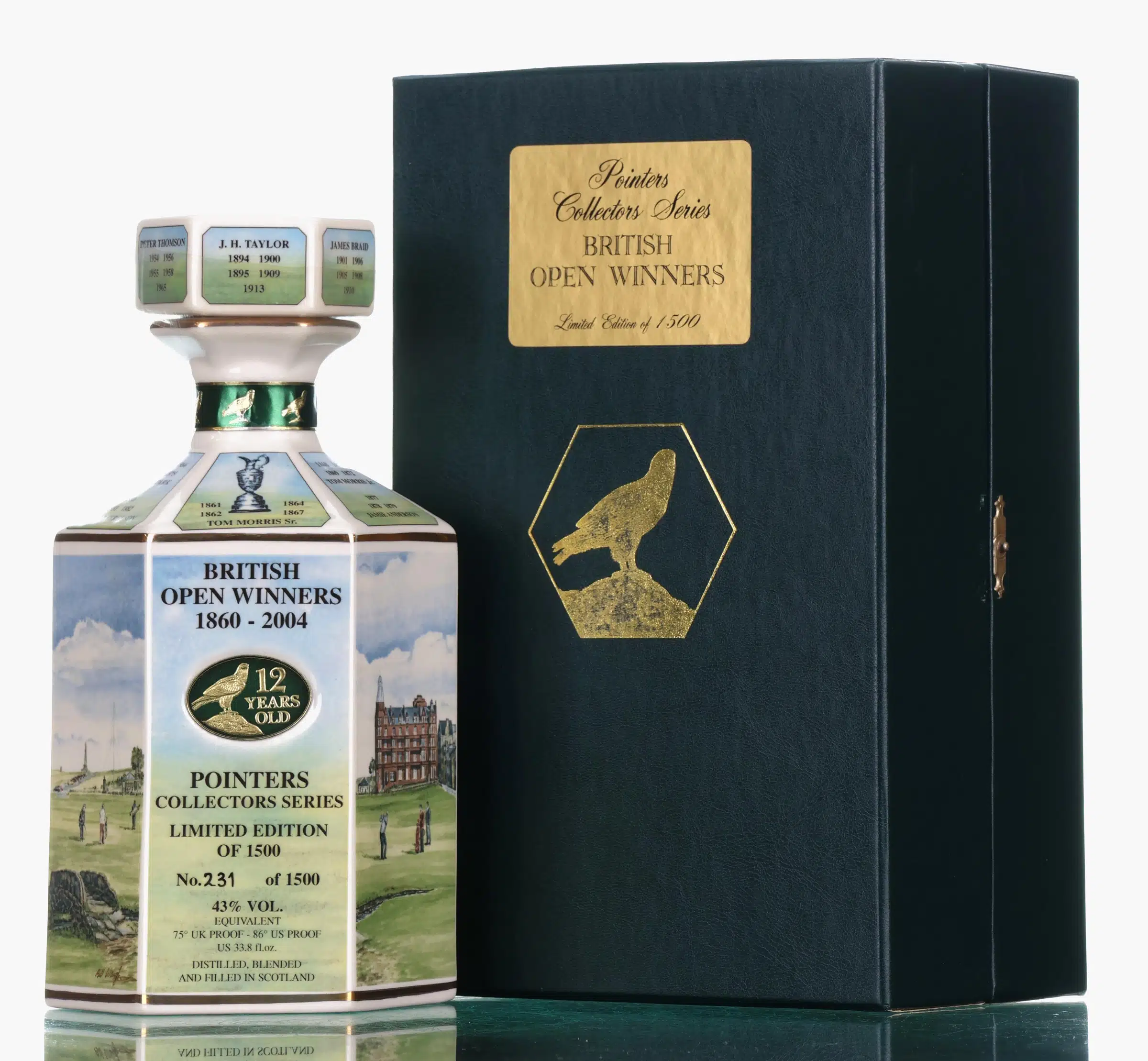 Pointers British Open Winners Decanter 12 Year Old, 43% whisky bottle