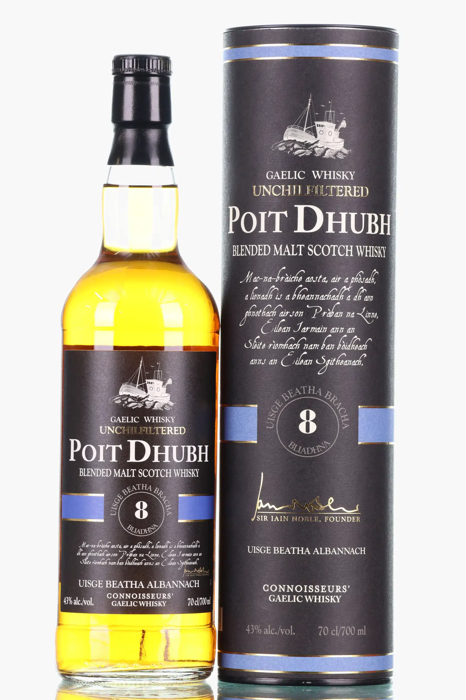 Poit Dhubh Mac Na Braiche Uisge Beatha 8 Year Old, Bourbon & Sherry Cask, Pràban na Linne Ltd, 43% whisky bottle