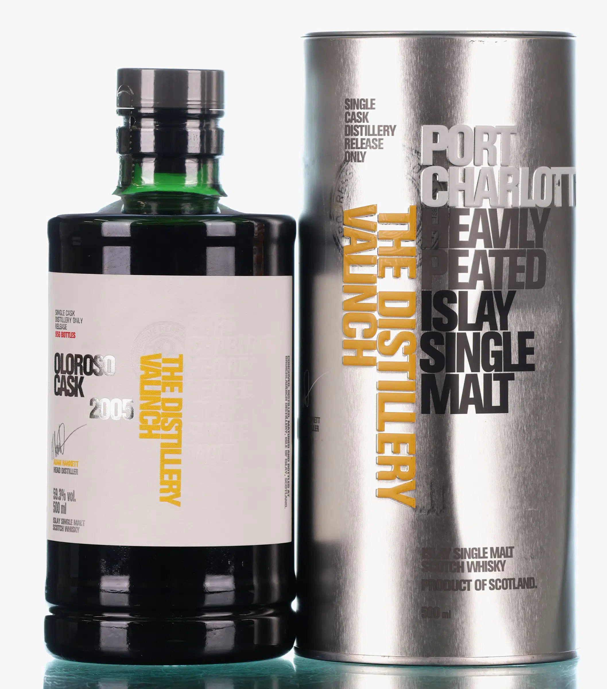 Bruichladdich Port Charlotte The Distillery Valinch Feis Ile 2018 Signed 12 Year Old, Oloroso Sherry Cask, Cask #210, 2018, 59.3% whisky bottle