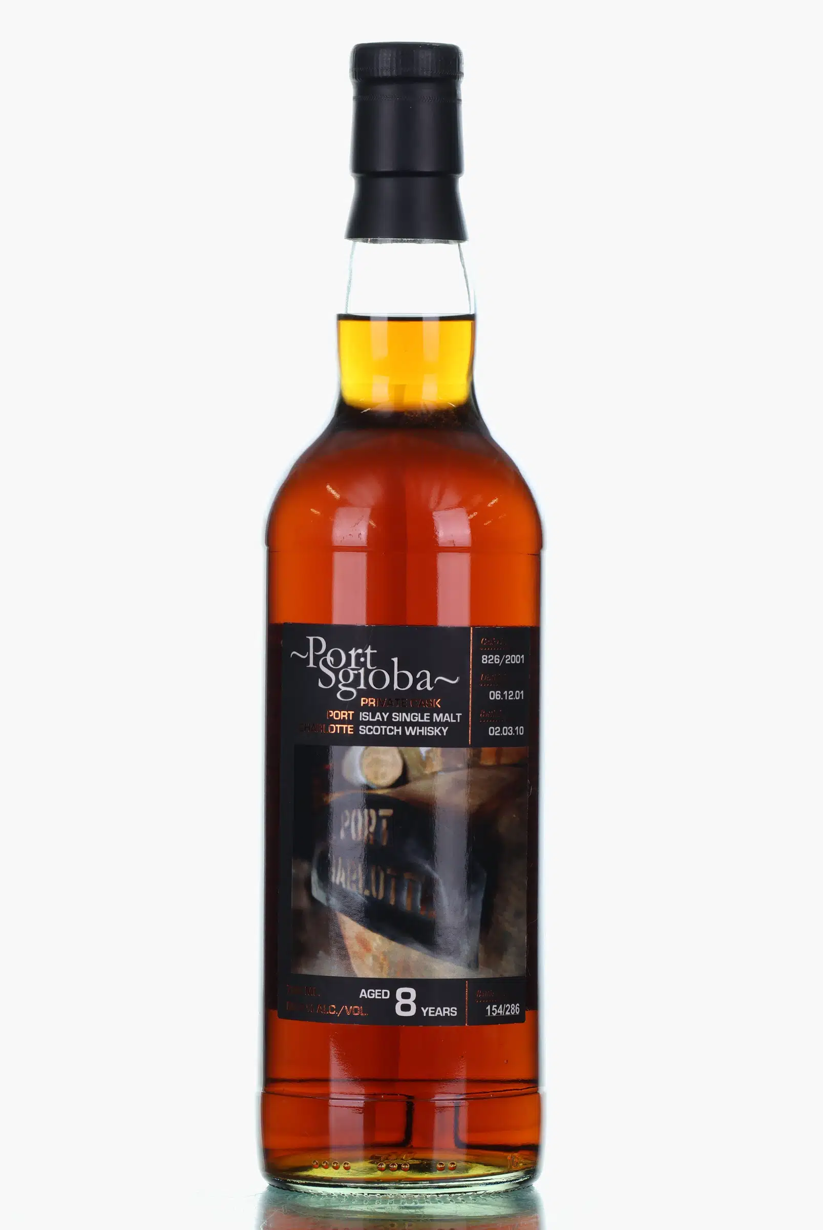 Port Charlotte Port Sgioba Private Cask #826 8 Year Old, Sherry Cask, Cask #826, 2010, 66% whisky bottle