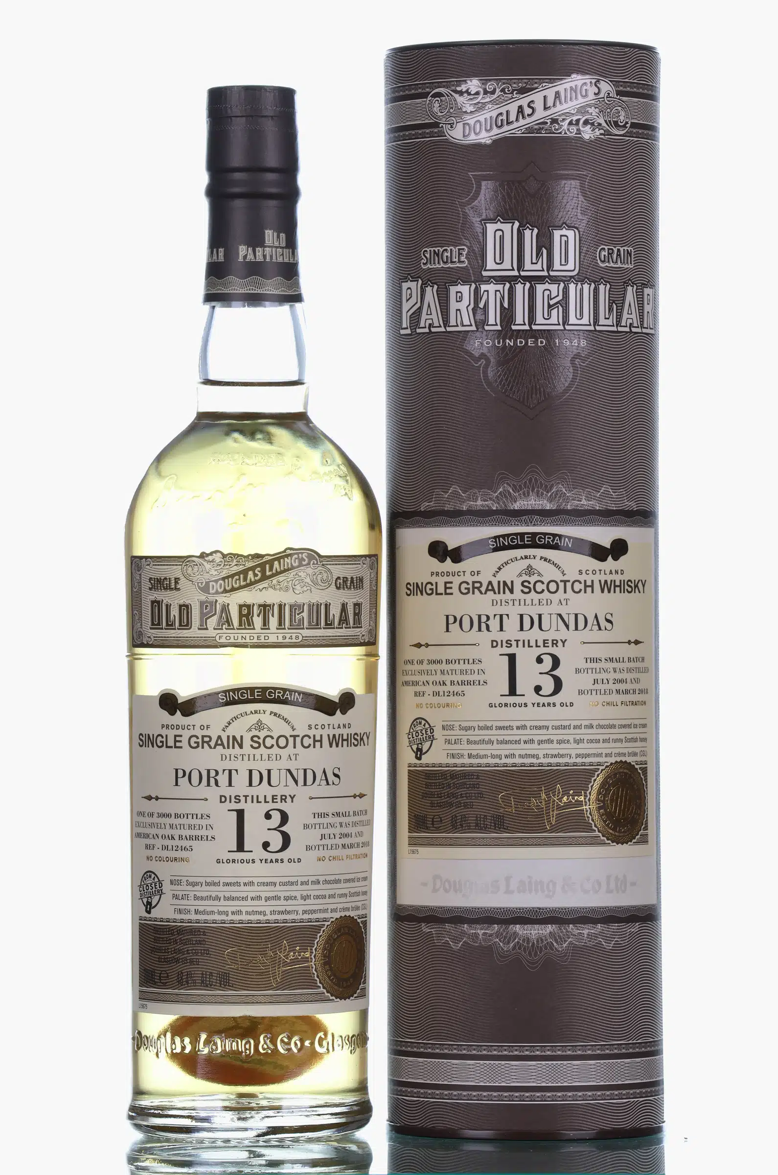 Port Dundas 13 Years Old 2004 2018 Douglas Laing's Old Particular, American Oak Cask, Cask #DL12465, 2004, Douglas Laing, 48.4% whisky bottle