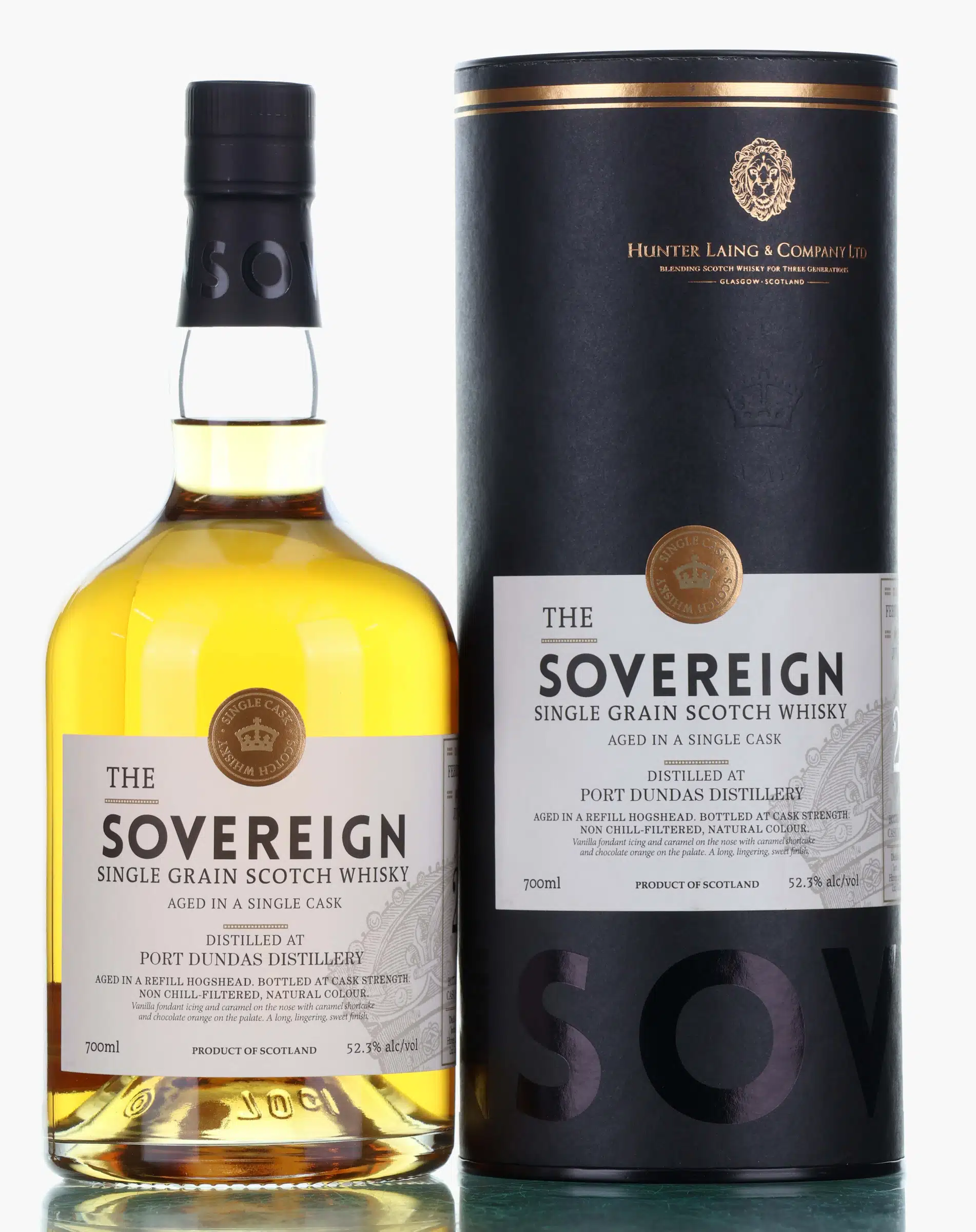 Port Dundas The Sovereign 29 Year Old, Refill Hogshead Cask, Cask #HL16783, 1990, Hunter Laing, 52.3% whisky bottle