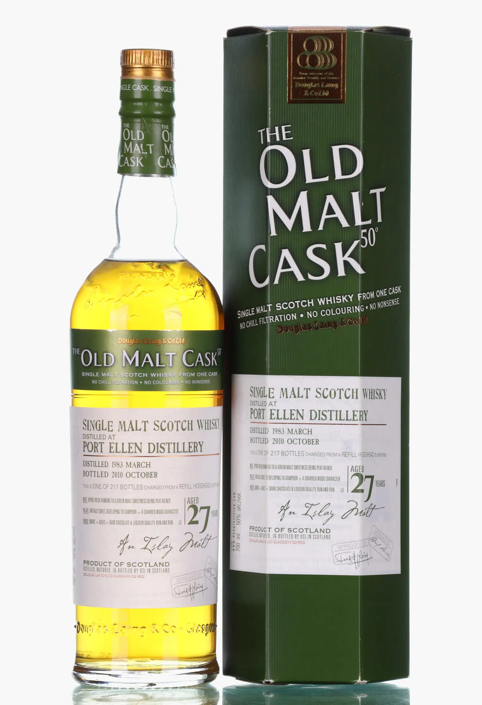 Port Ellen The Old Malt Cask 27 Year Old, Refill Hogshead Cask, Cask #6708, 1983, Douglas Laing, 50% whisky bottle