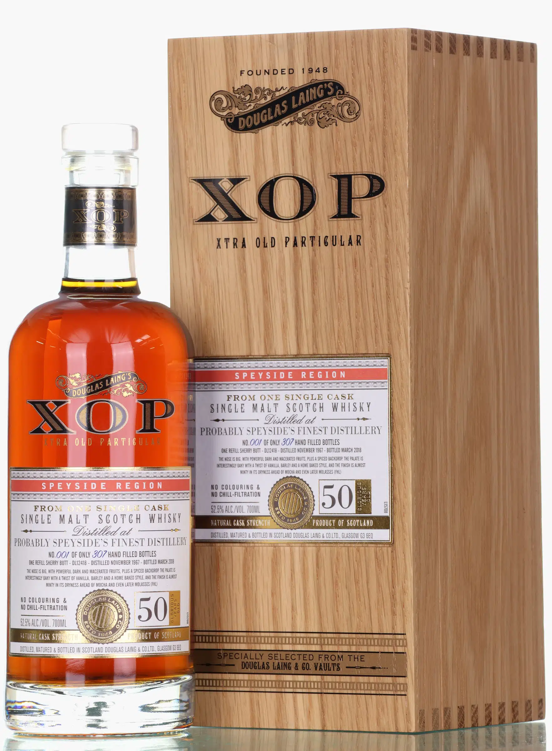 Glenfarclas Probably Speyside's Finest 50 Year Old, Sherry Cask, Cask #DL12418, 1967, Douglas Laing, 52.5% whisky bottle